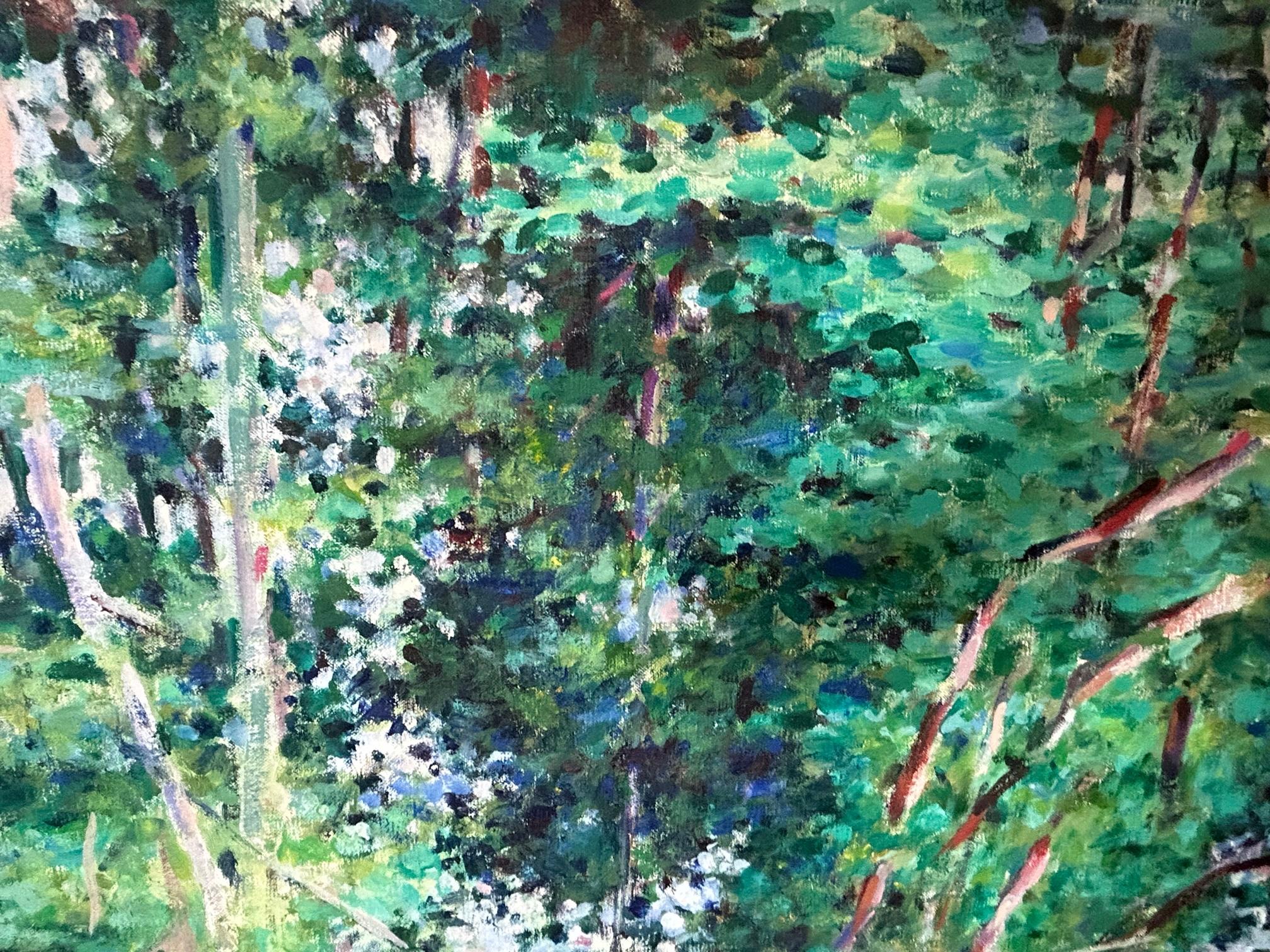 „Clear Reflections“ Charles DuBack, Grüne Landschaft, Teich, Himmel, Wald im Angebot 2