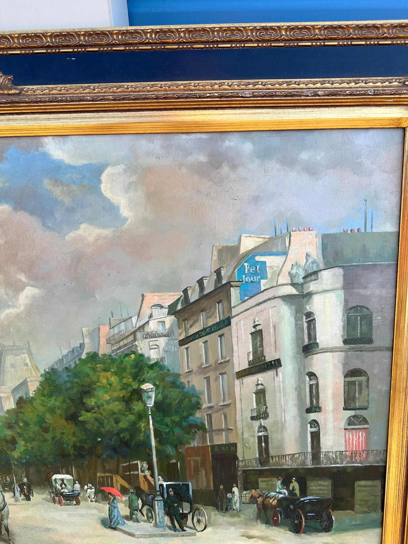 Escena impresionista francesa del siglo XX, Una calle concurrida de París en venta 2