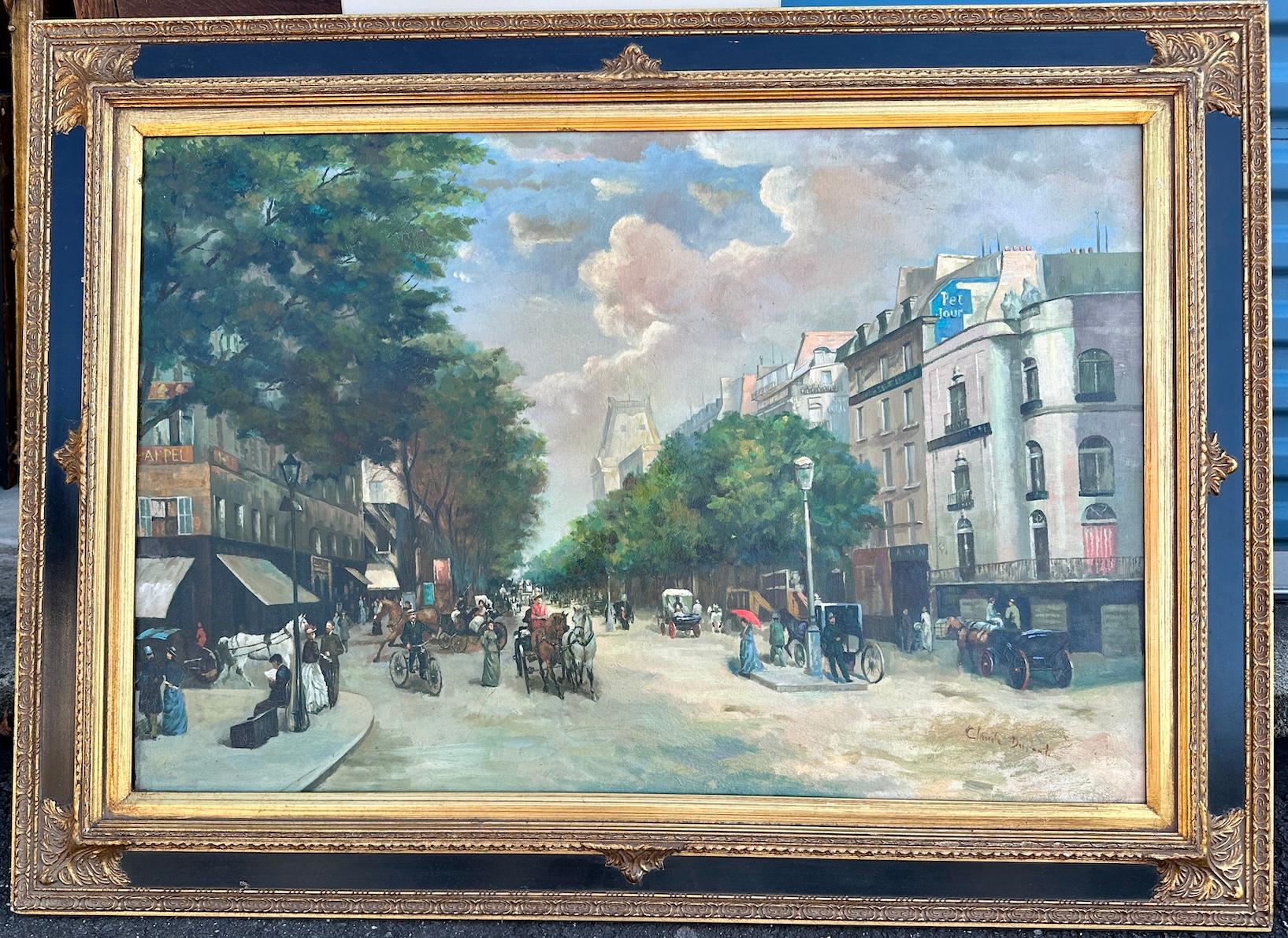 Landscape Painting de Charles Ducant - Escena impresionista francesa del siglo XX, Una calle concurrida de París