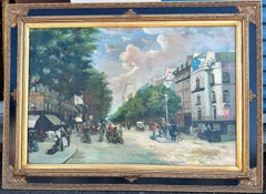 Französische impressionistische Szene des 20. Jahrhunderts, A Busy Street in Paris