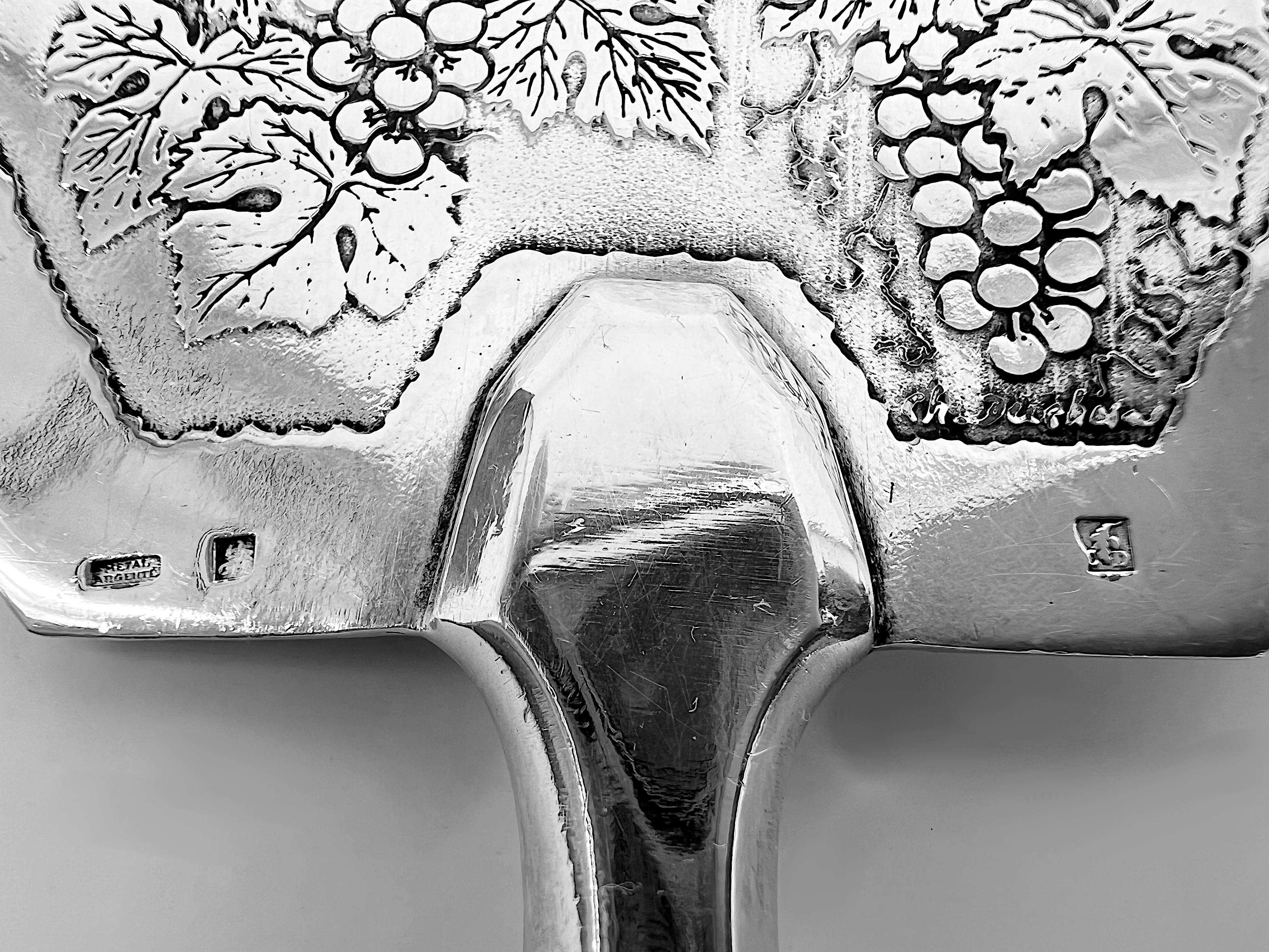 Charles Duchene Französisches versilbertes Art-déco-Dessertbesteck, Charles Duchene, Besteck, 1900 im Angebot 1
