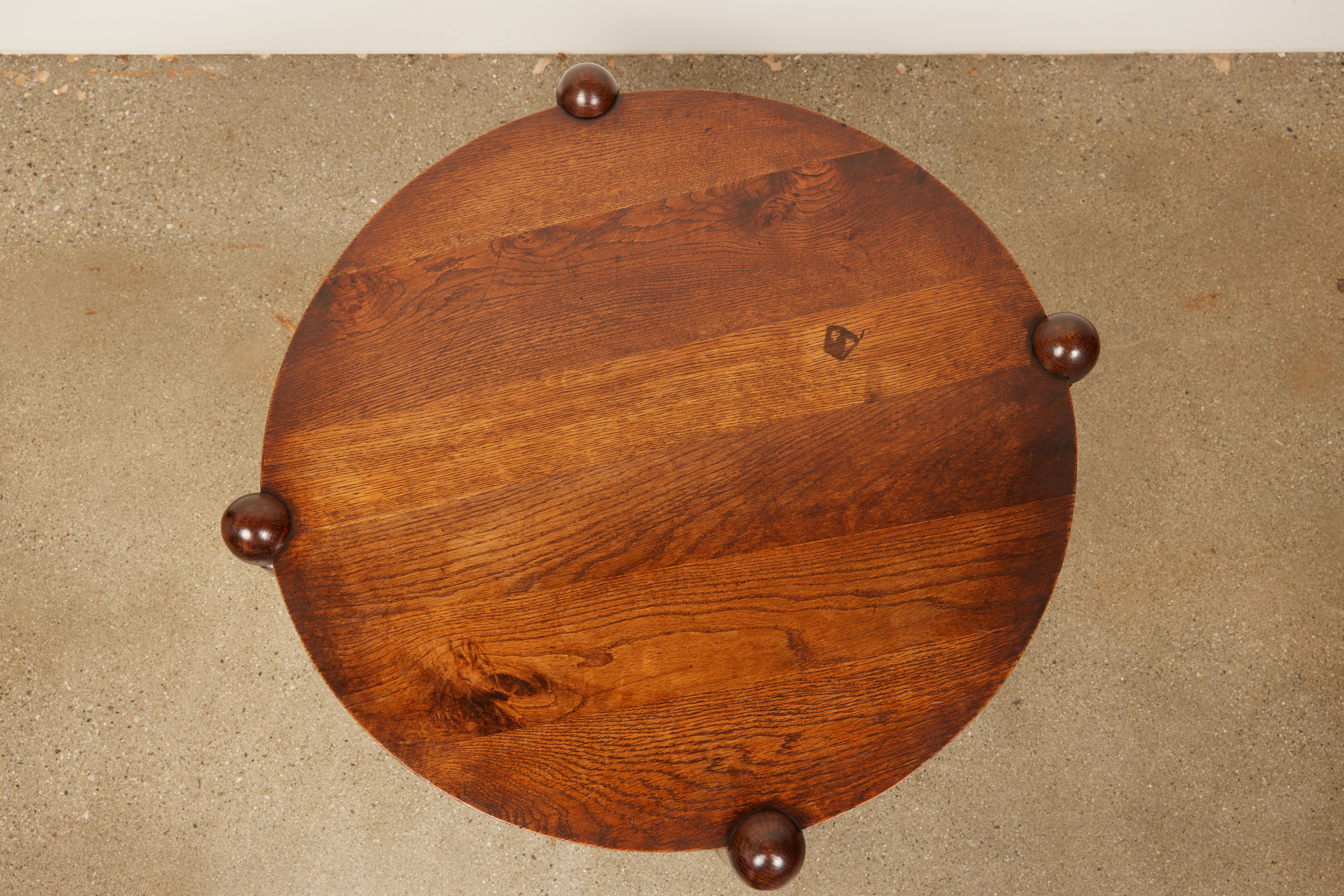 Brutalist Charles Dudouyt Style Oak Table For Sale