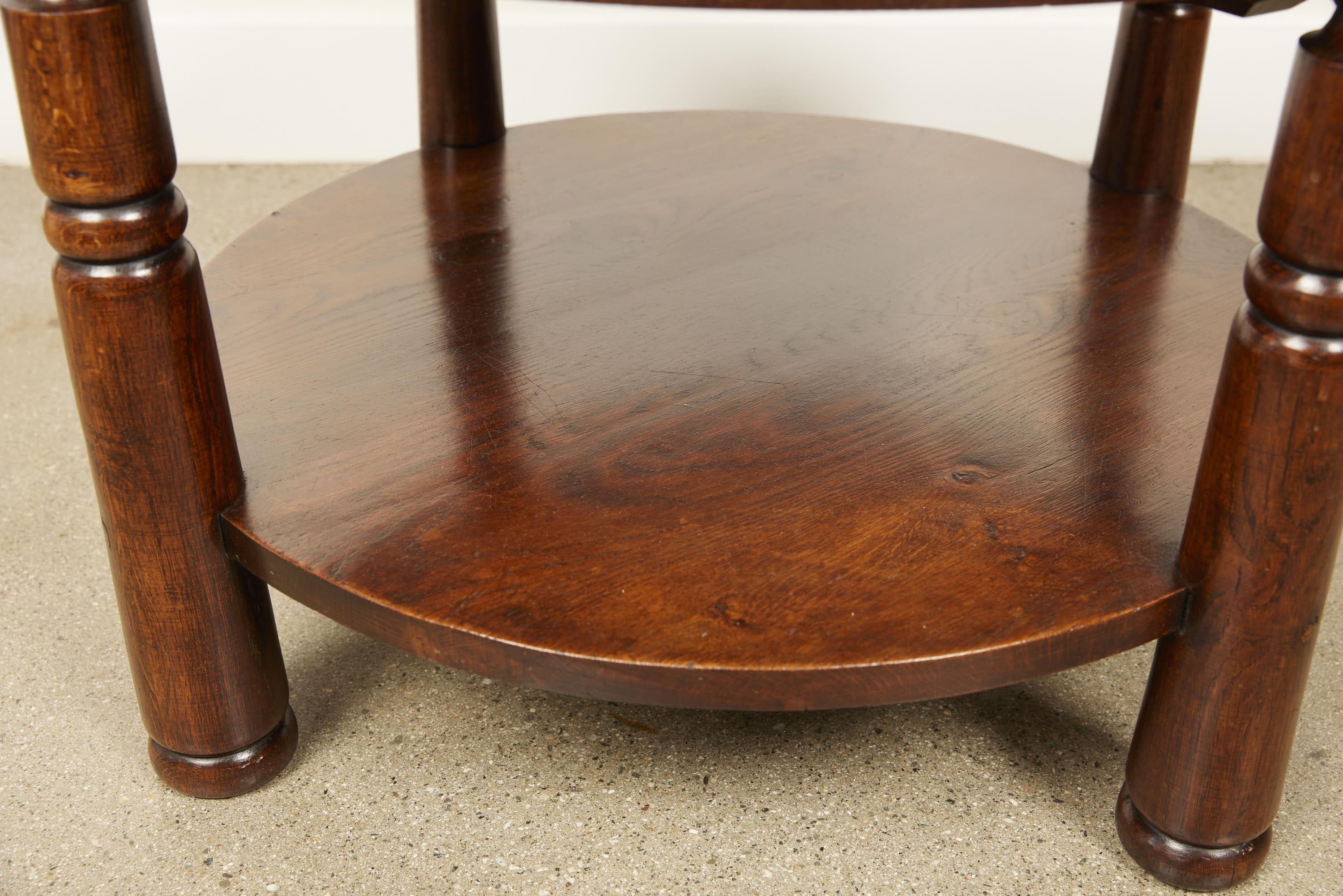 Charles Dudouyt Style Oak Table In Good Condition For Sale In Santa Monica, CA