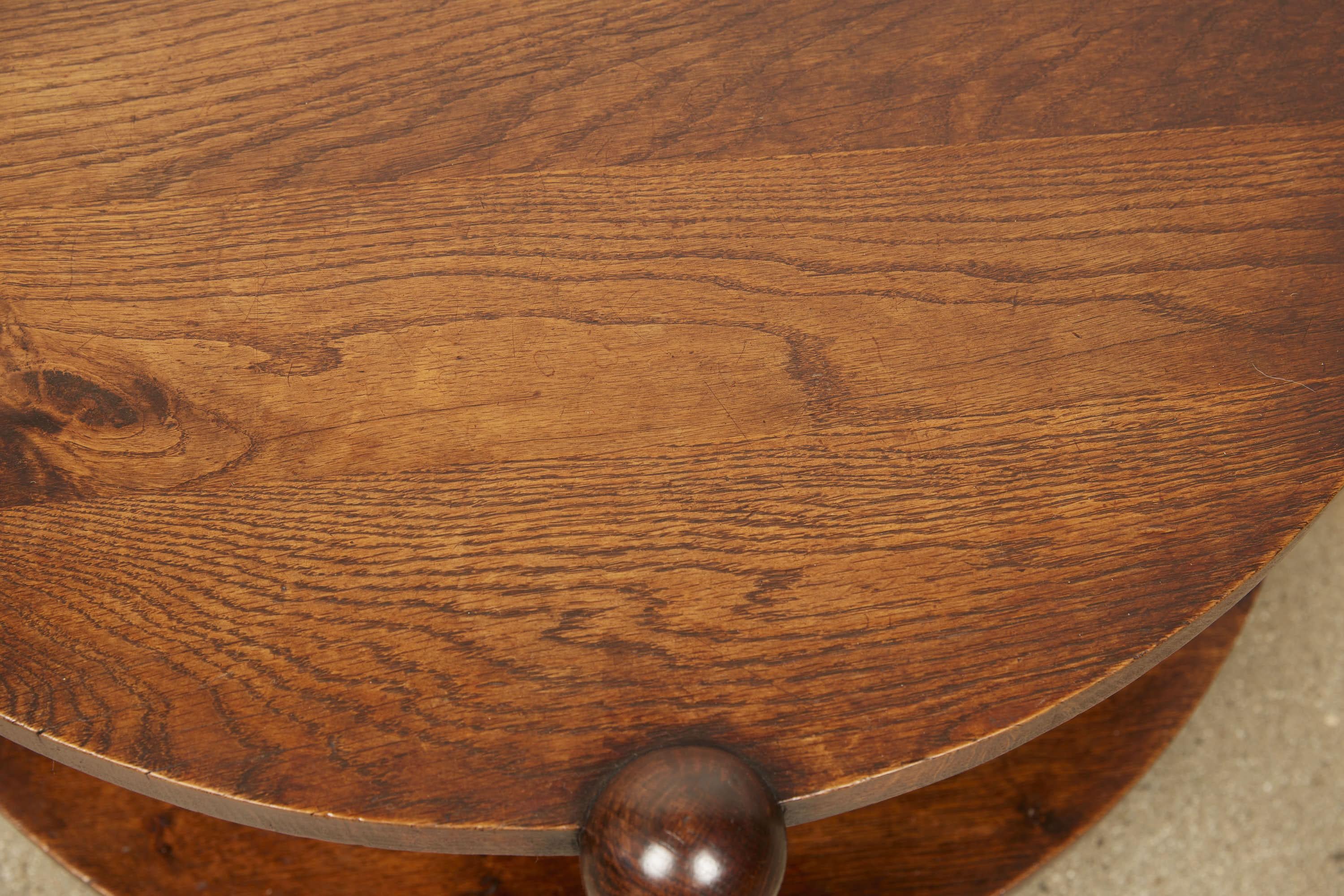 Mid-20th Century Charles Dudouyt Style Oak Table For Sale