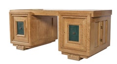 Charles Dudouyt (1885-1946) Art Deco Oak Desk And Armchair Circa 1940