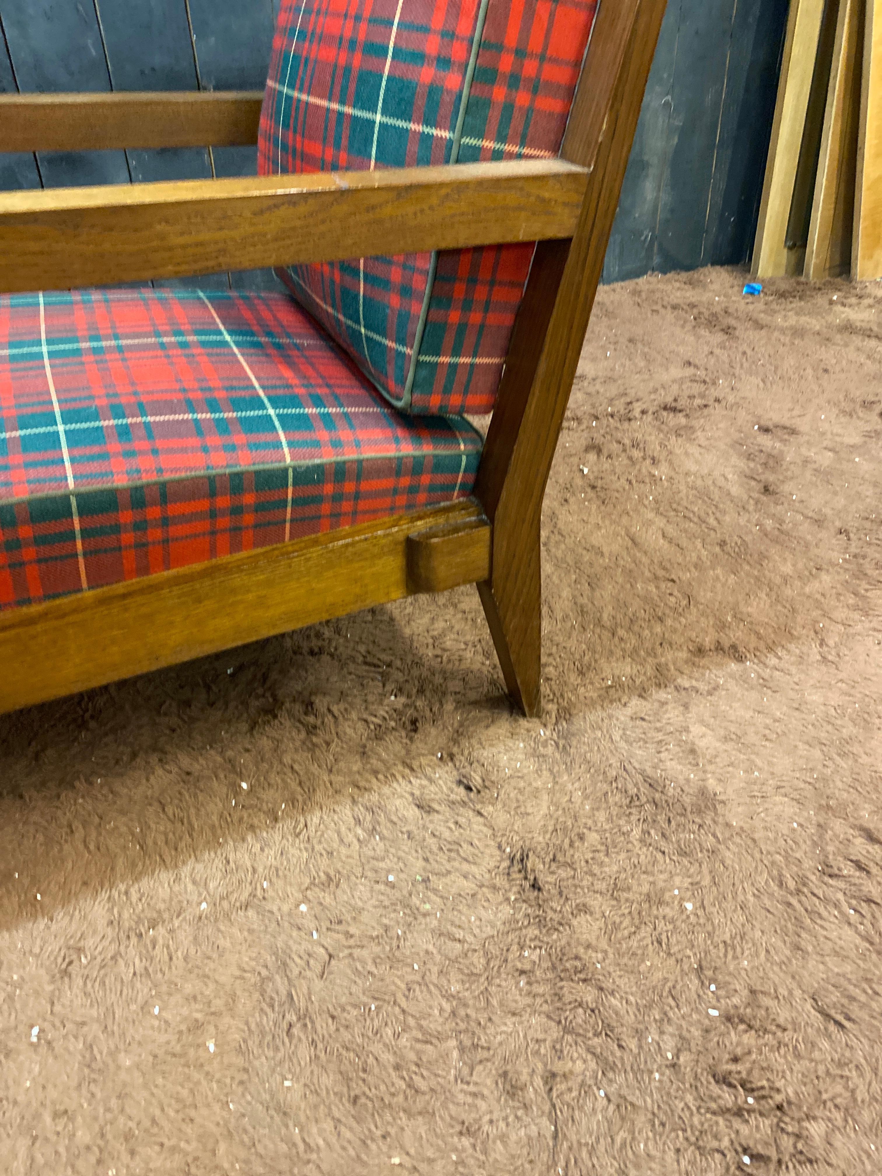 Charles Dudouyt (1885-1946) paire de fauteuils Art Deco en Oak Circa 1940 signé en vente 3