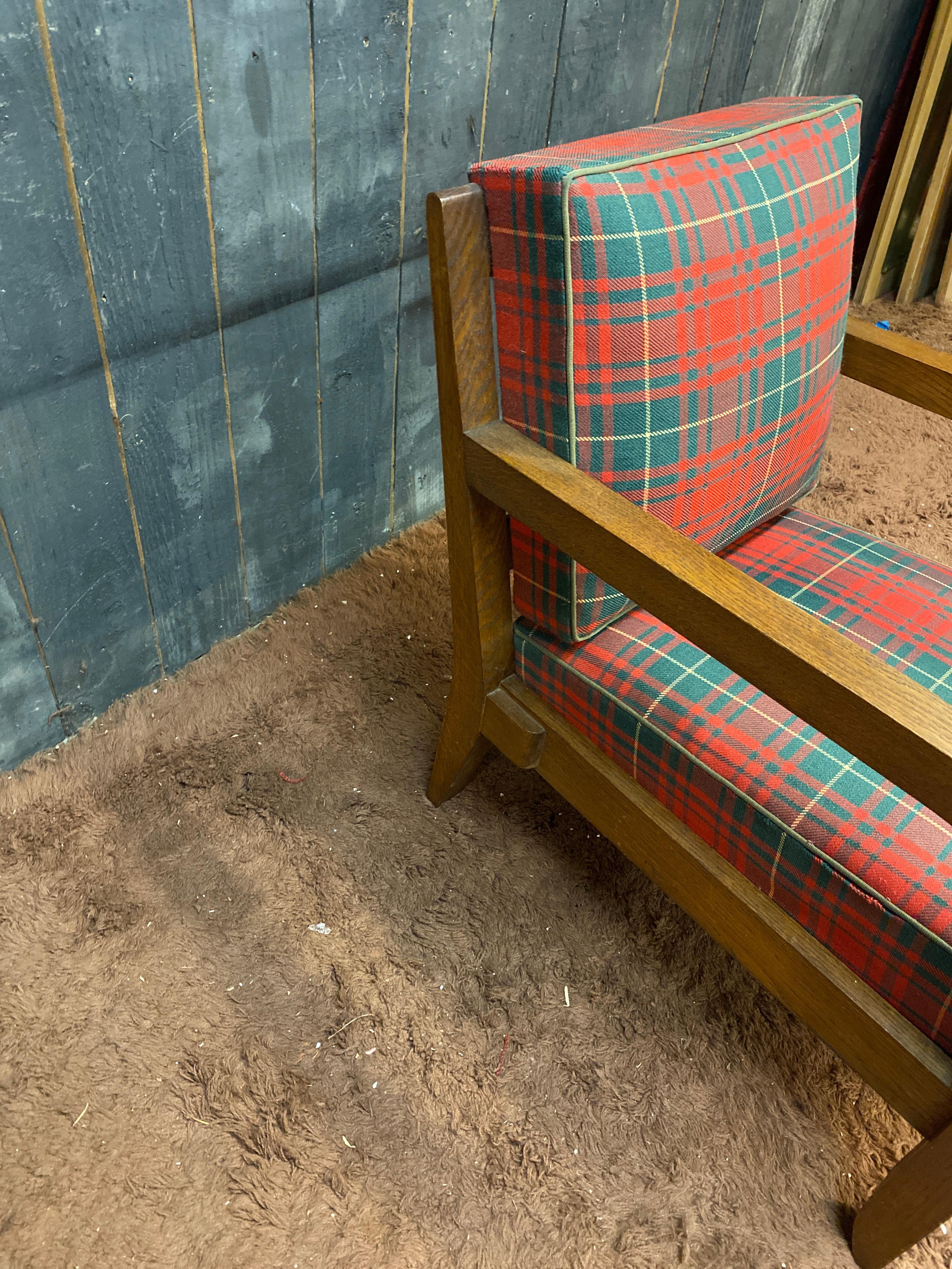 20ième siècle Charles Dudouyt (1885-1946) paire de fauteuils Art Deco en Oak Circa 1940 signé en vente