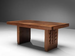 Charles Dudouyt Art Deco Dining Table in Oak