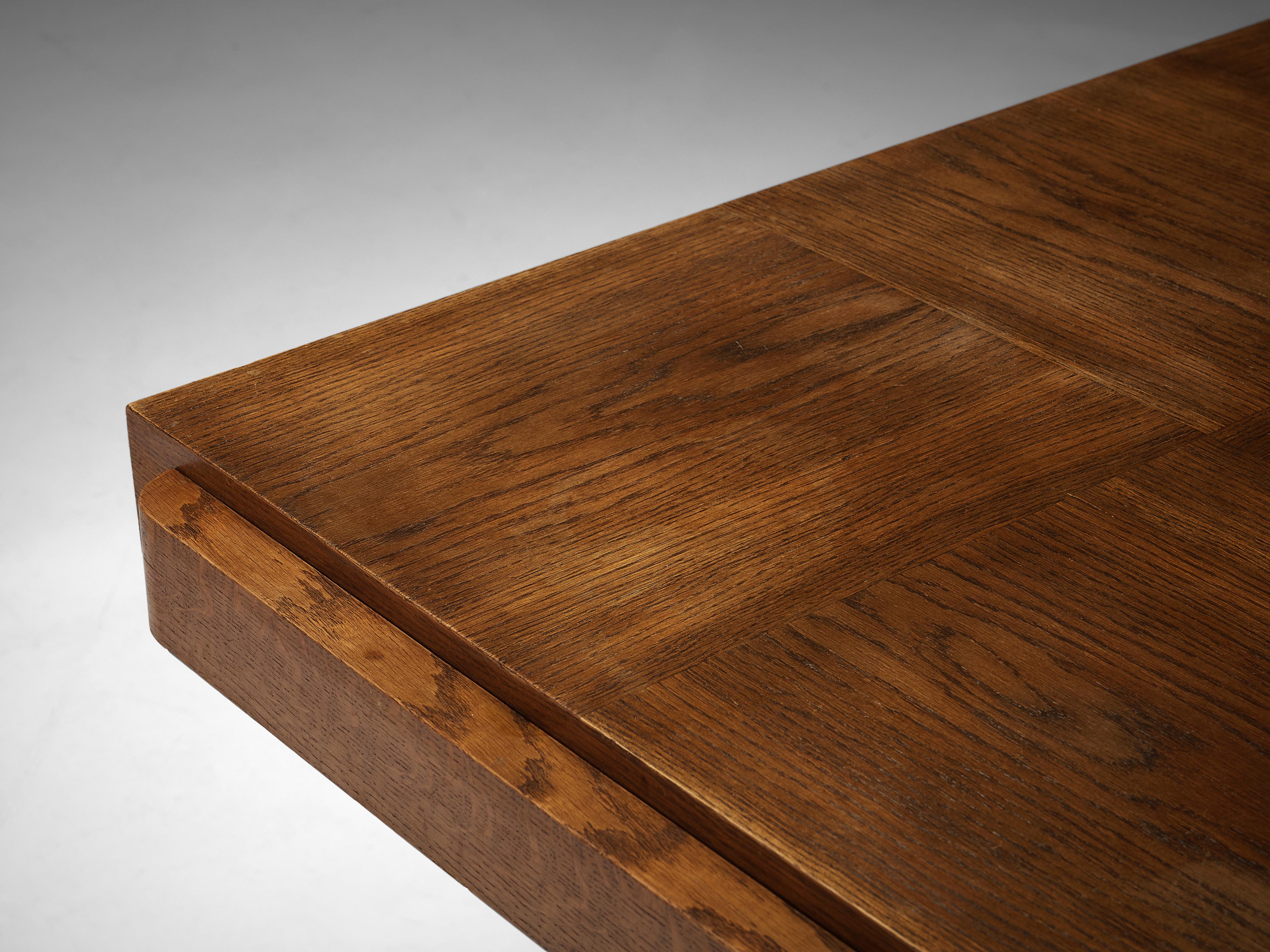 French Charles Dudouyt Art Deco Dining Table in Oak