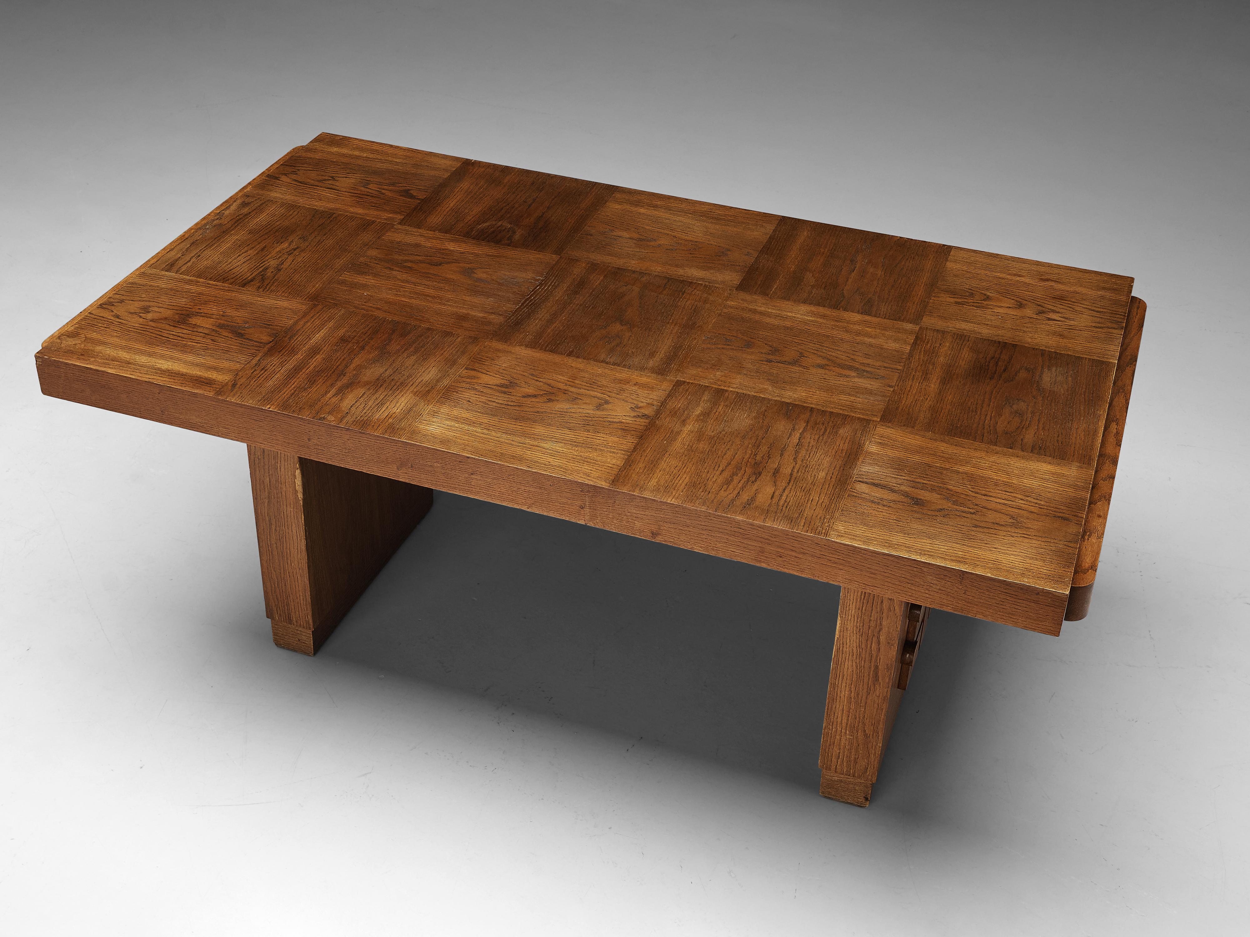 Charles Dudouyt Art Deco Dining Table in Oak 1