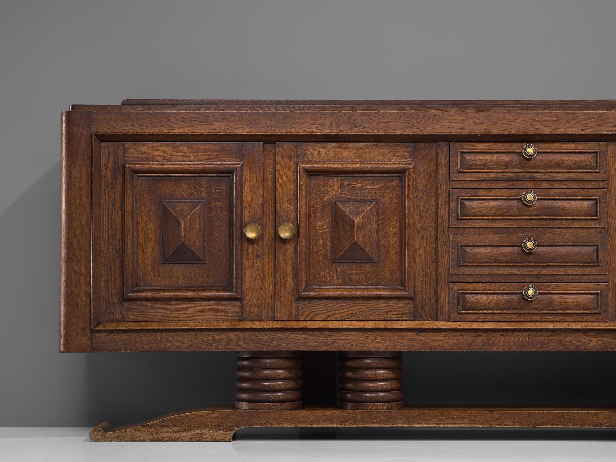 Charles Dudouyt Art Deco Sideboard in Oak in Exceptional Seize 2
