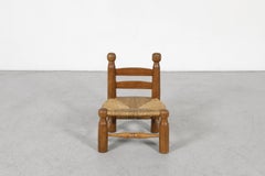 Charles Dudouyt (Attr.) Oak & Rush Fireside Chair