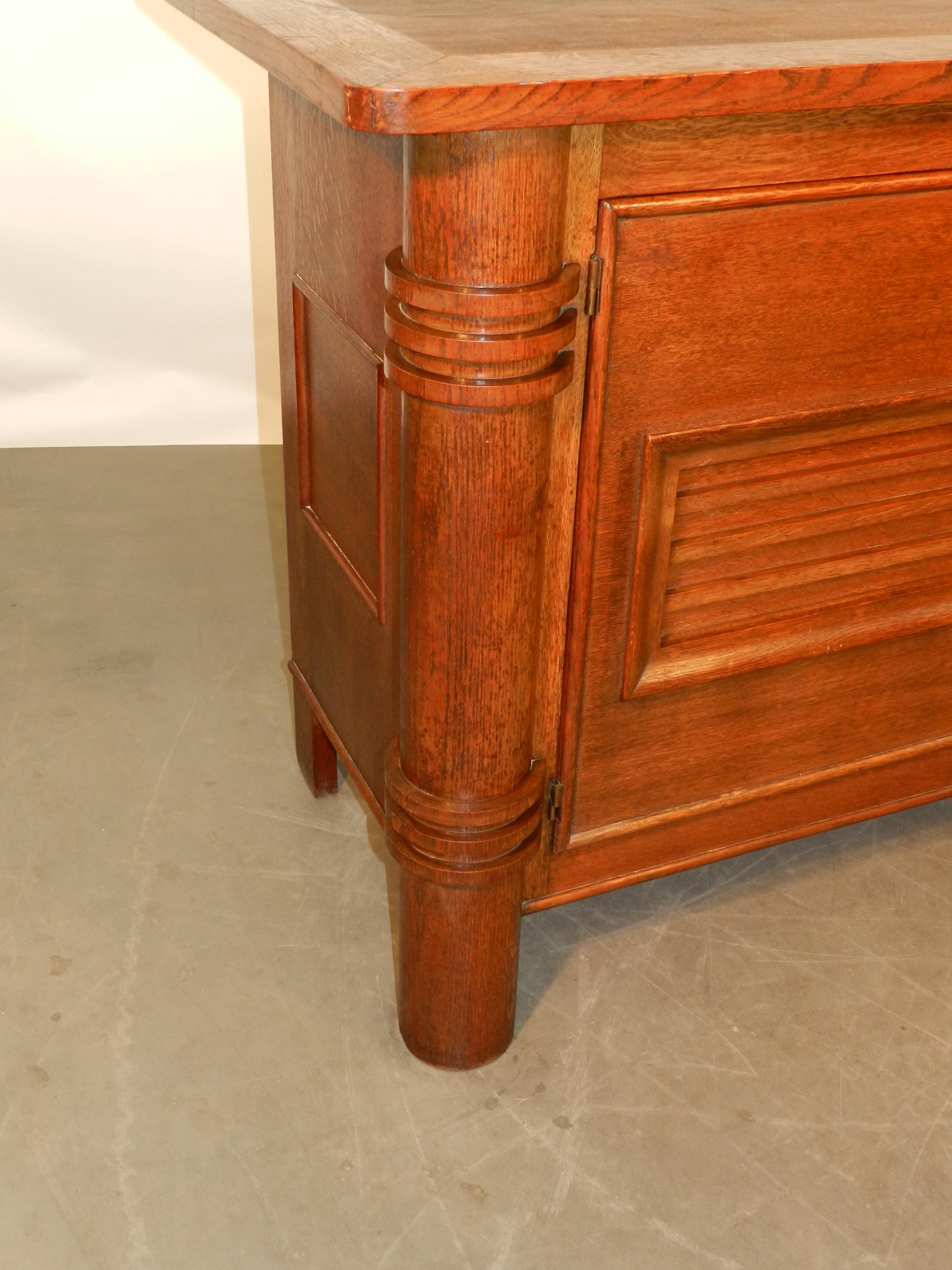 Mid-20th Century Charles Dudouyt Attributed Oak Sideboard, Edition La Gentilhommiere For Sale