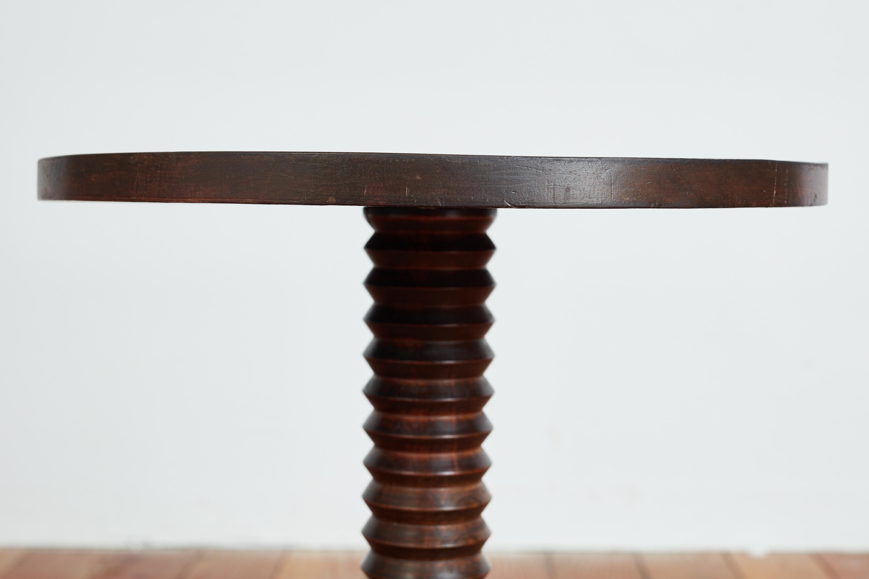 Wood Charles Dudouyt Attributed Side Table For Sale