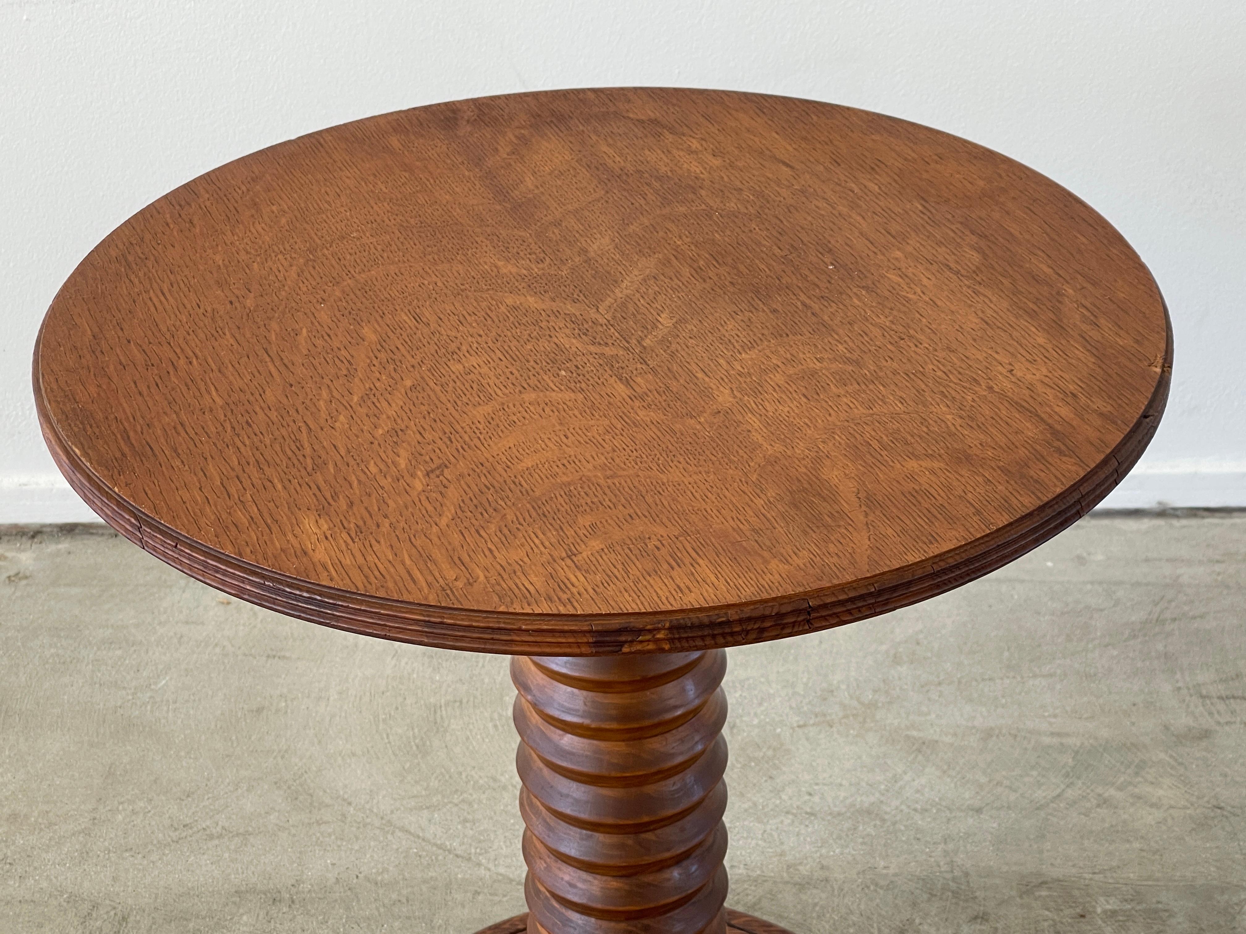 Oak Charles Dudouyt Attributed Table