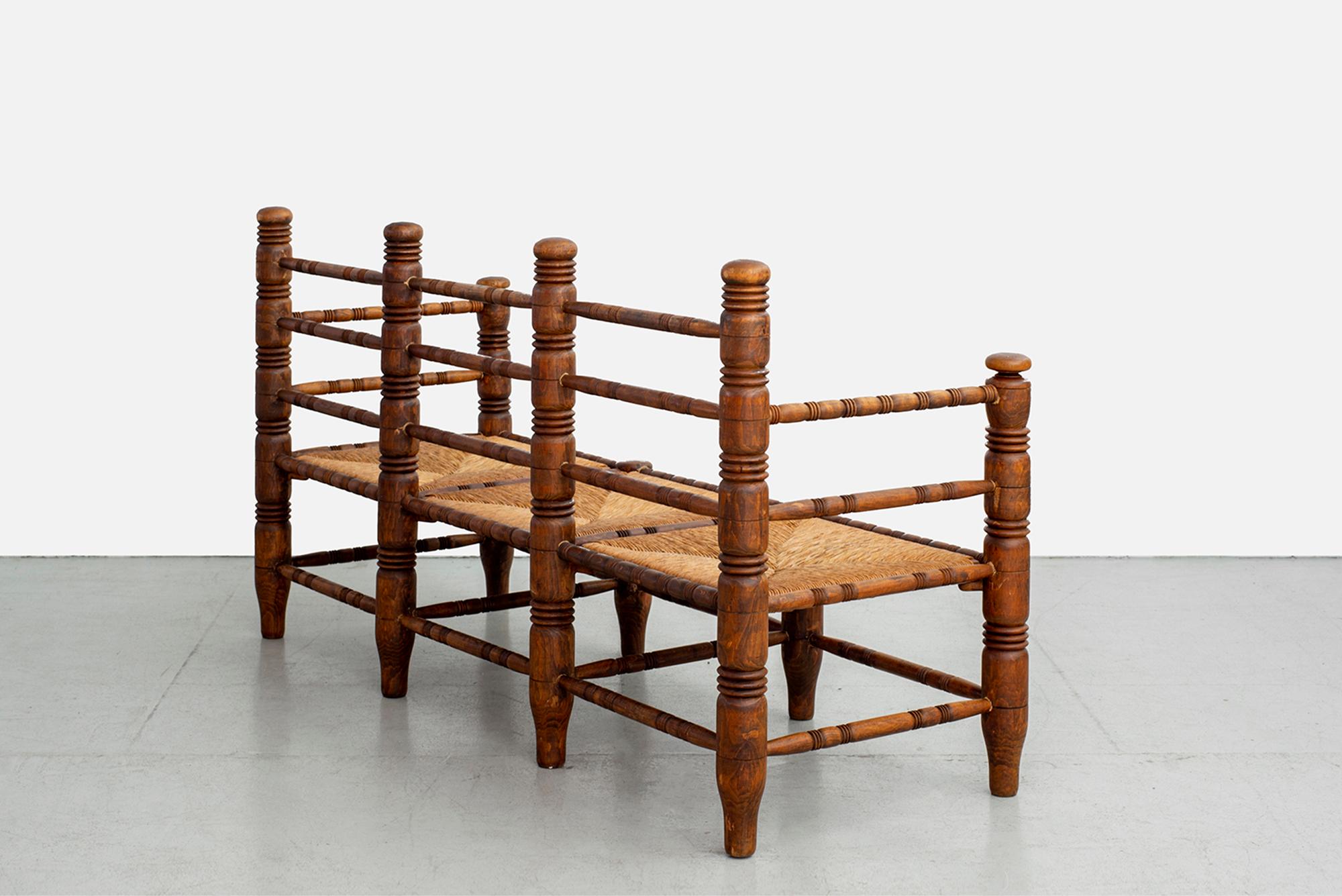 Mid-20th Century Charles Dudouyt Bench