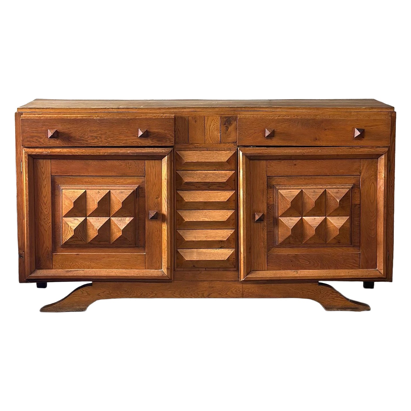 Charles Dudouyt Blonde Oak Sideboard For Sale