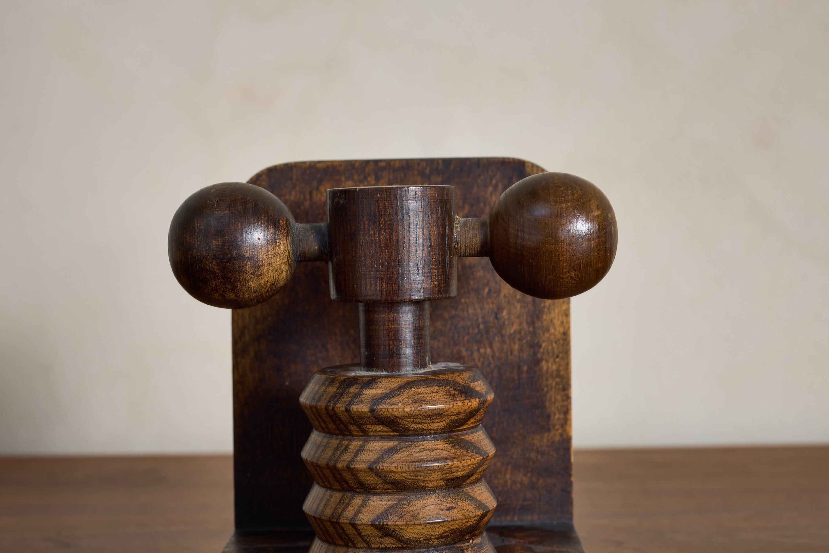 Wood Charles Dudouyt Bookends For Sale