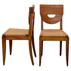 Charles Dudouyt  Brutalist Shield Back Dining Side Chairs