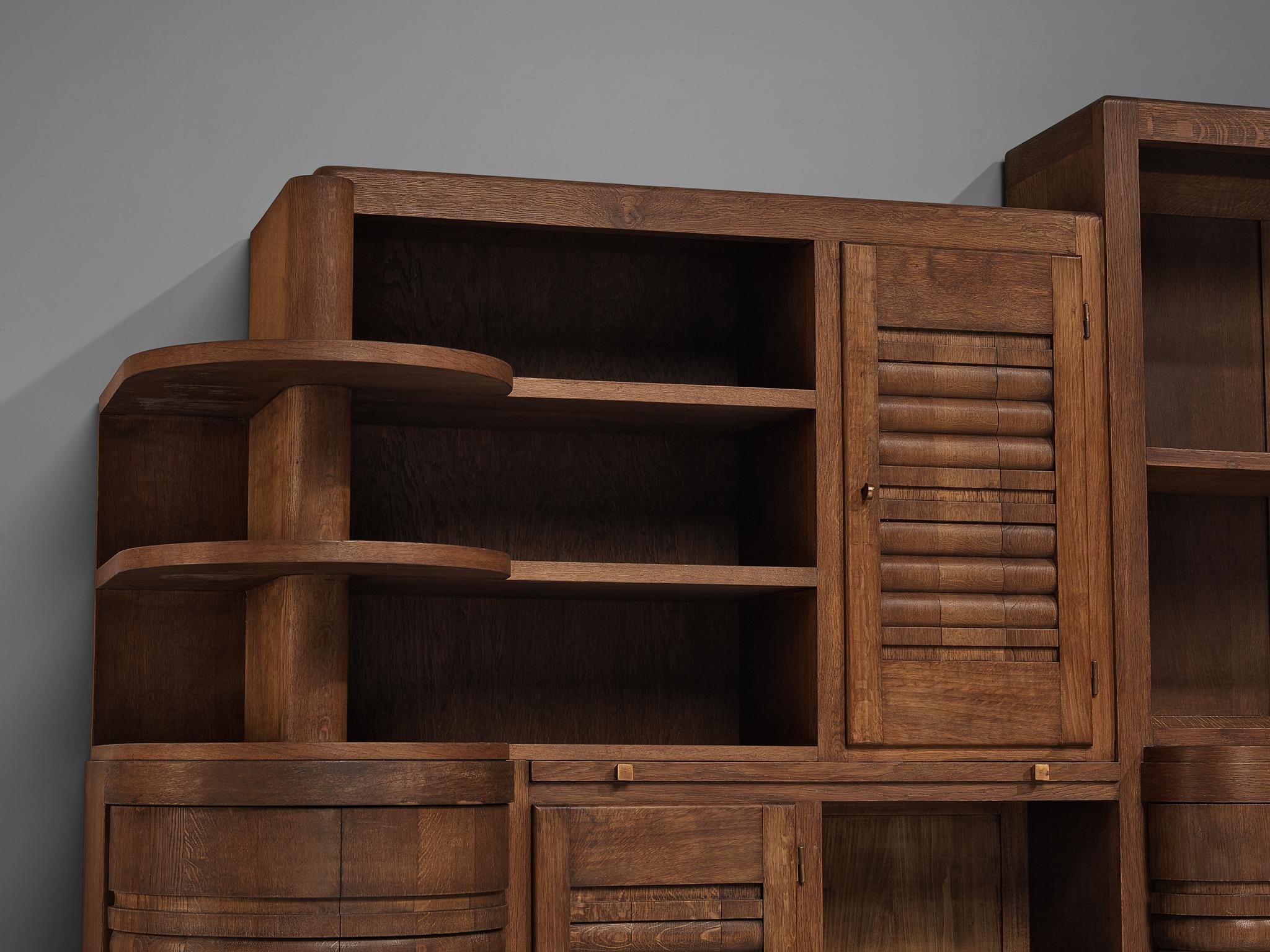 French Charles Dudouyt Cabinet in Solid Oak