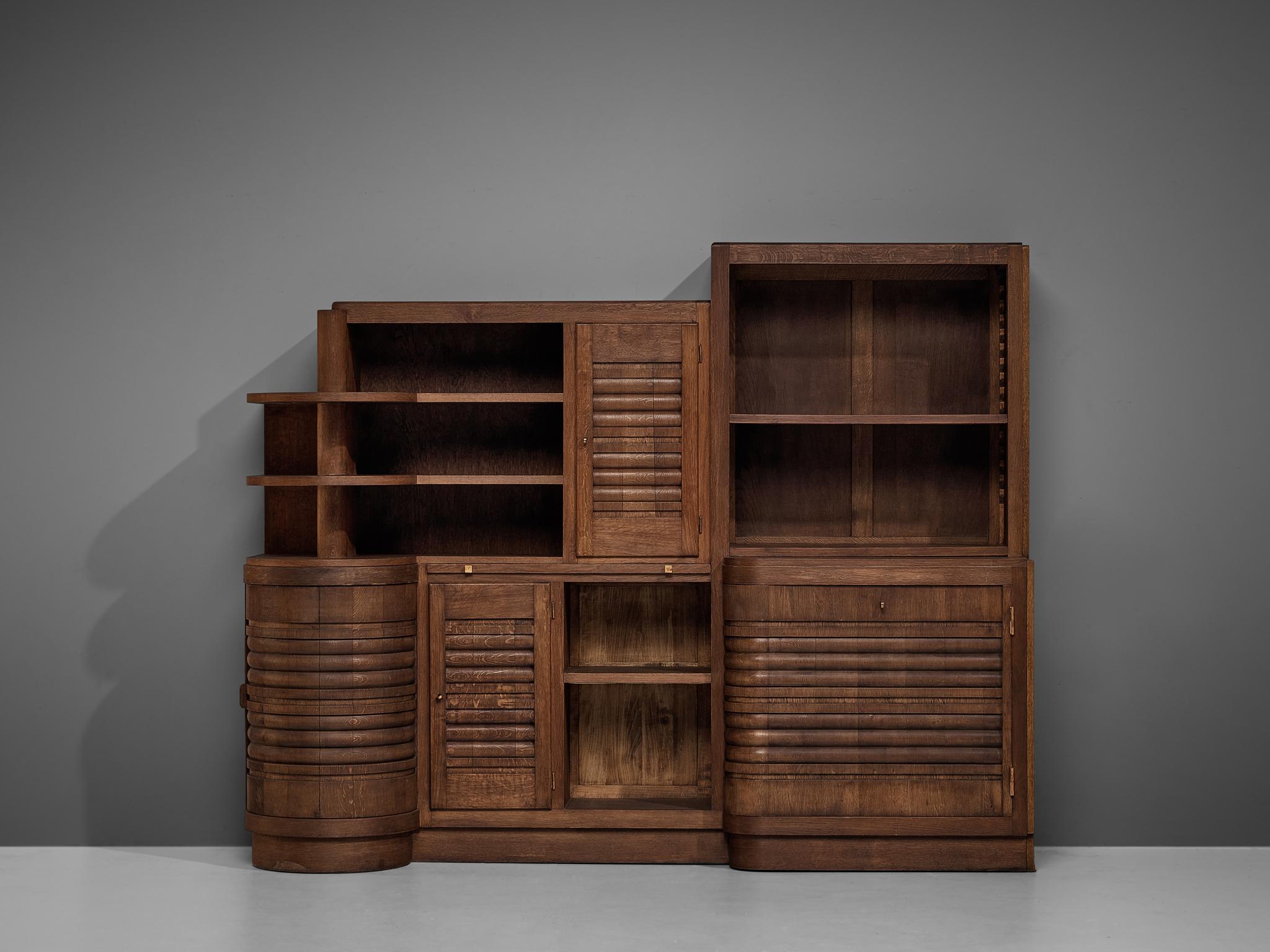 Charles Dudouyt Cabinet in Solid Oak In Good Condition In Waalwijk, NL