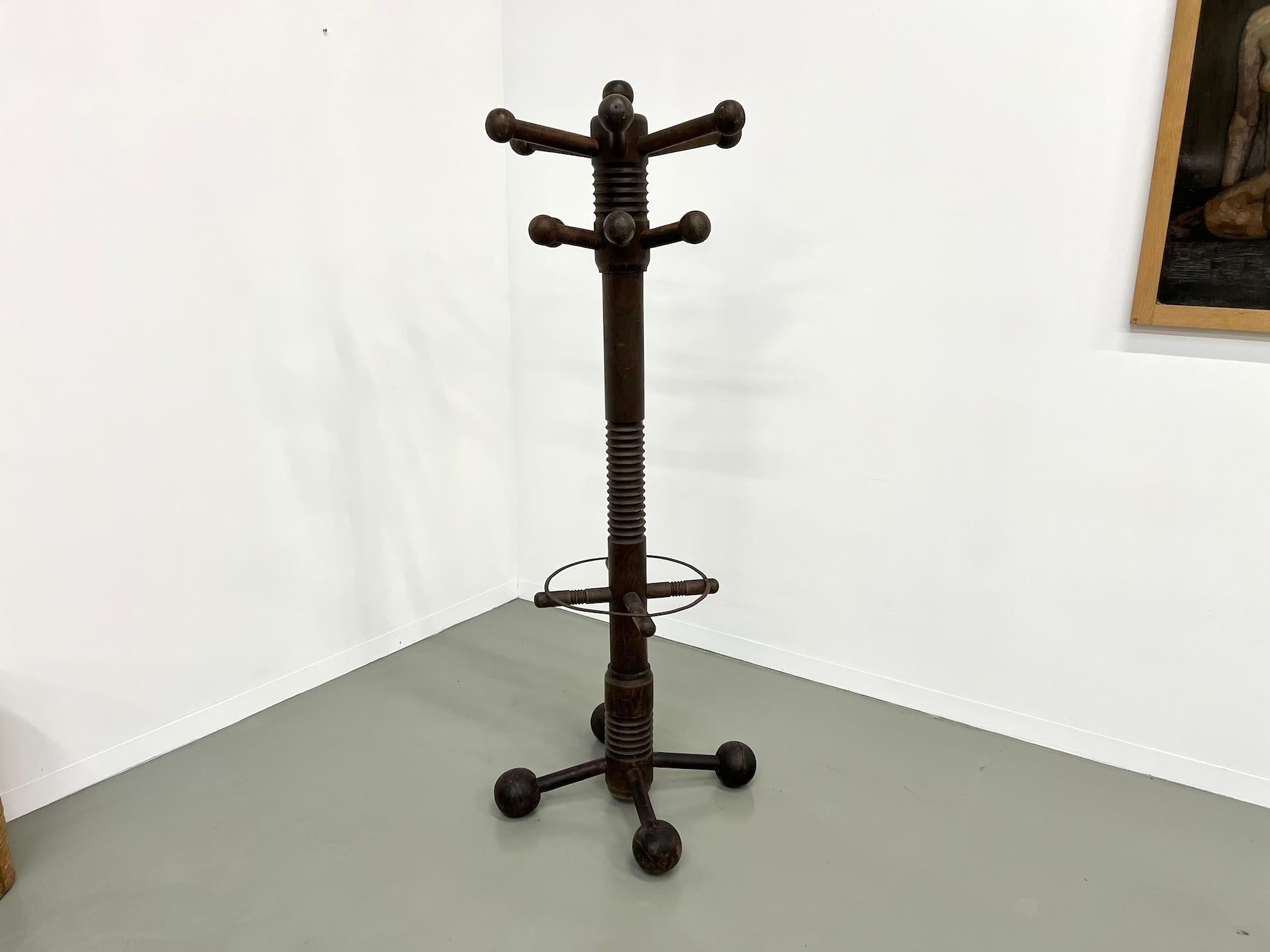 French Provincial Charles Dudouyt coat rack, circa 1940 For Sale