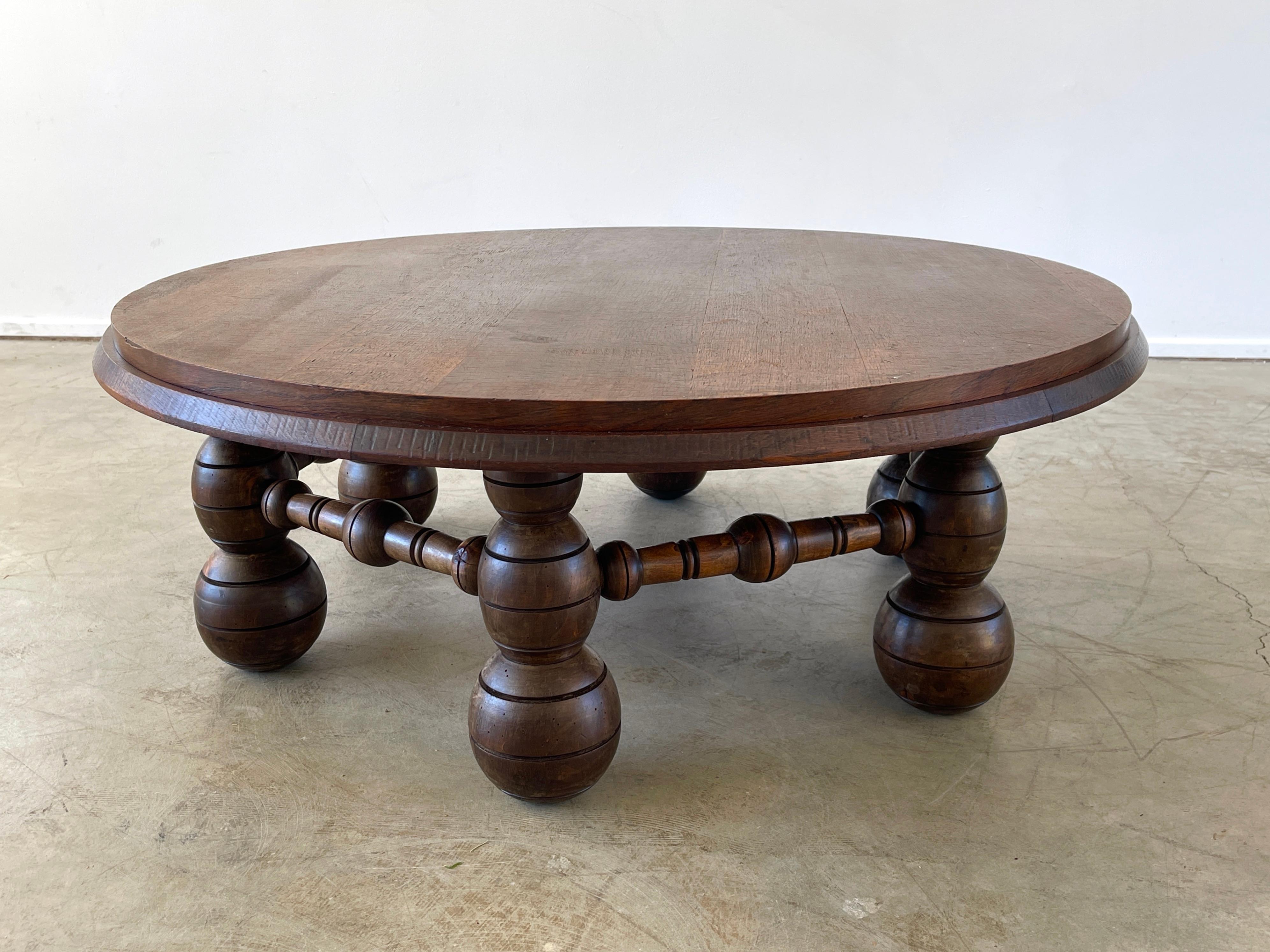 Oak Charles Dudouyt Coffee Table For Sale