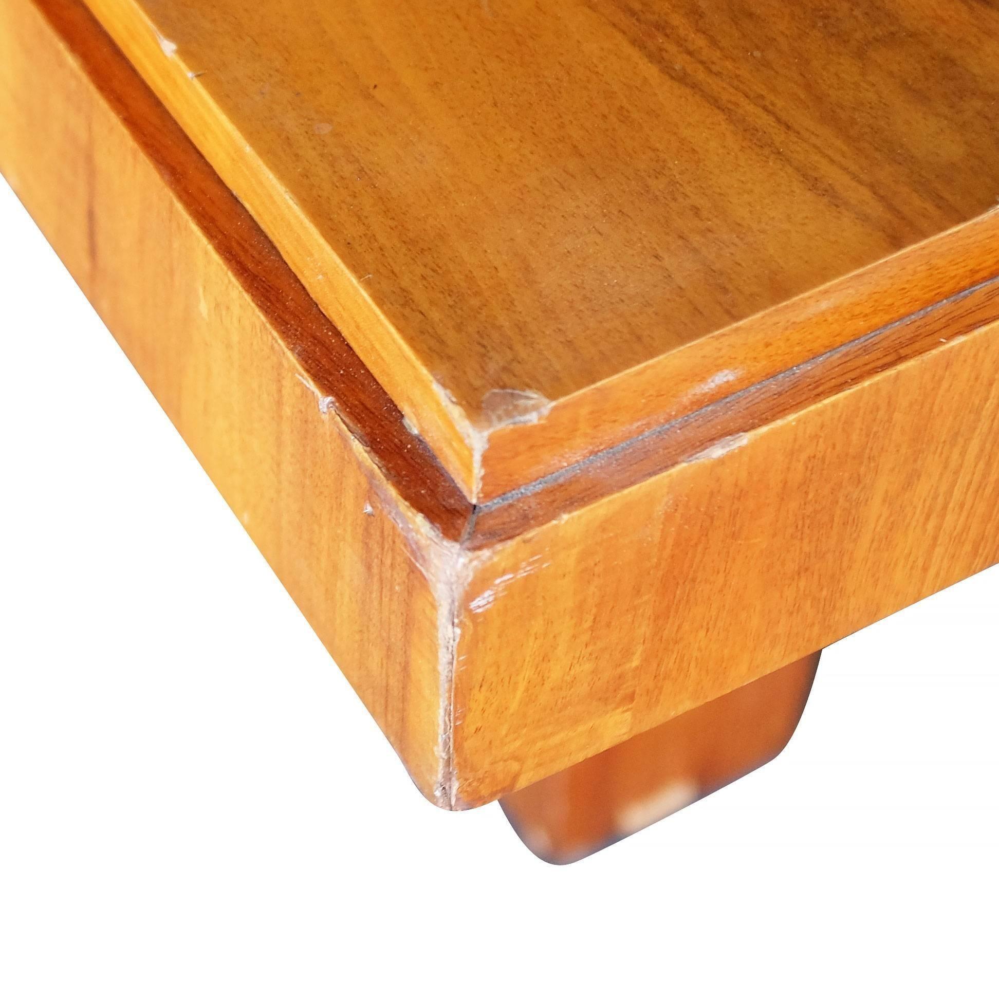 Hardwood Charles Dudouyt Cubist Inspired Walnut Desk / Dining Table For Sale