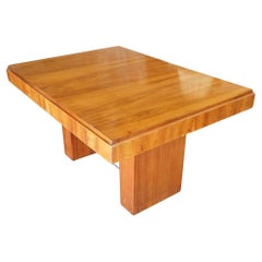 Charles Dudouyt Cubist Inspired Walnut Desk / Dining Table