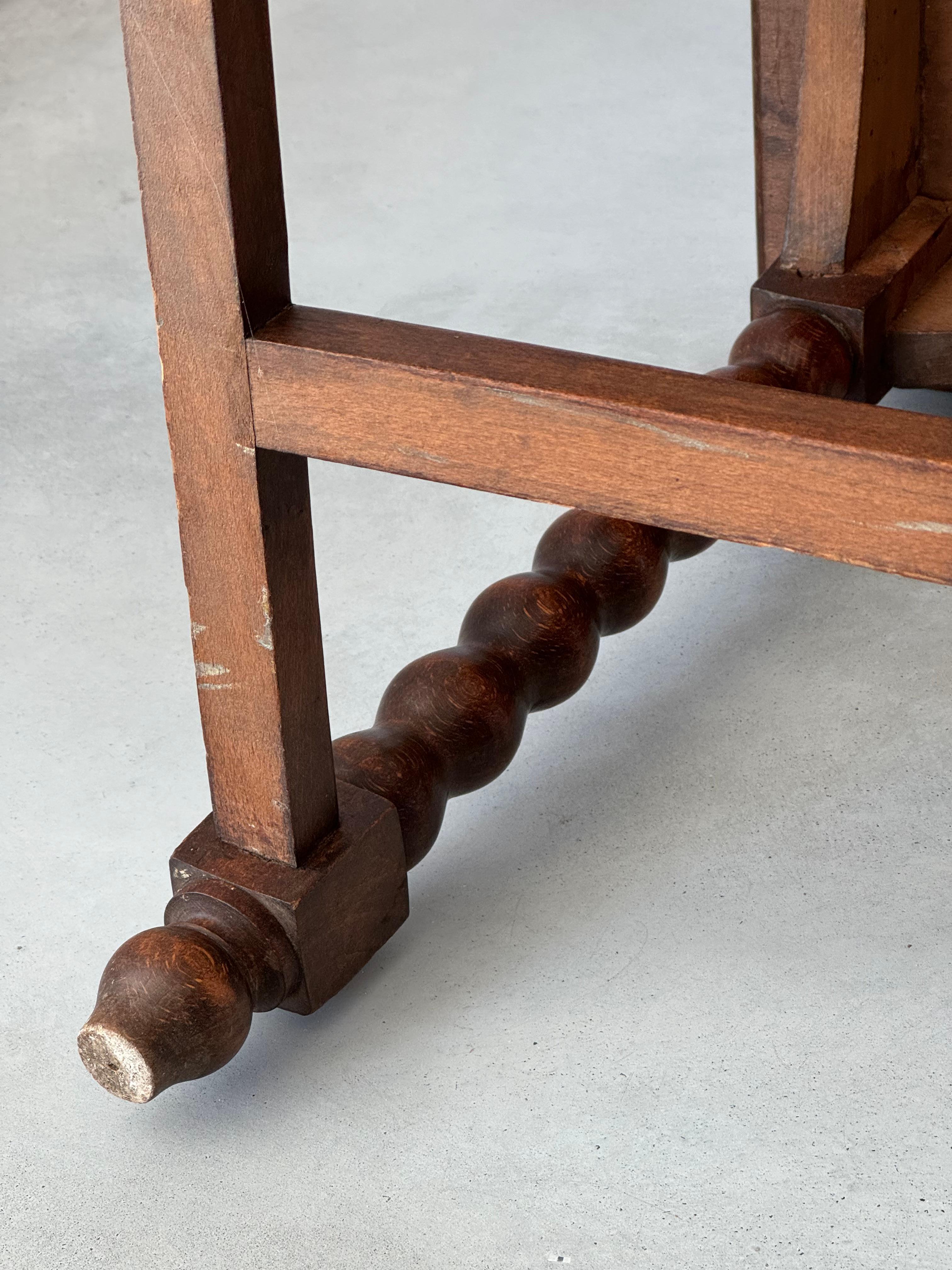 Charles Dudouyt design solid wood stool, France 1940s For Sale 4