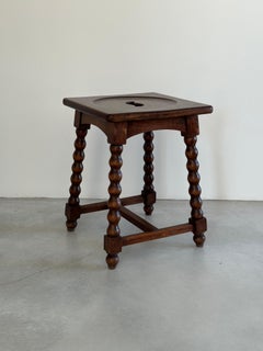 Sgabello in legno massiccio di Charles Dudouyt, Francia, anni '40