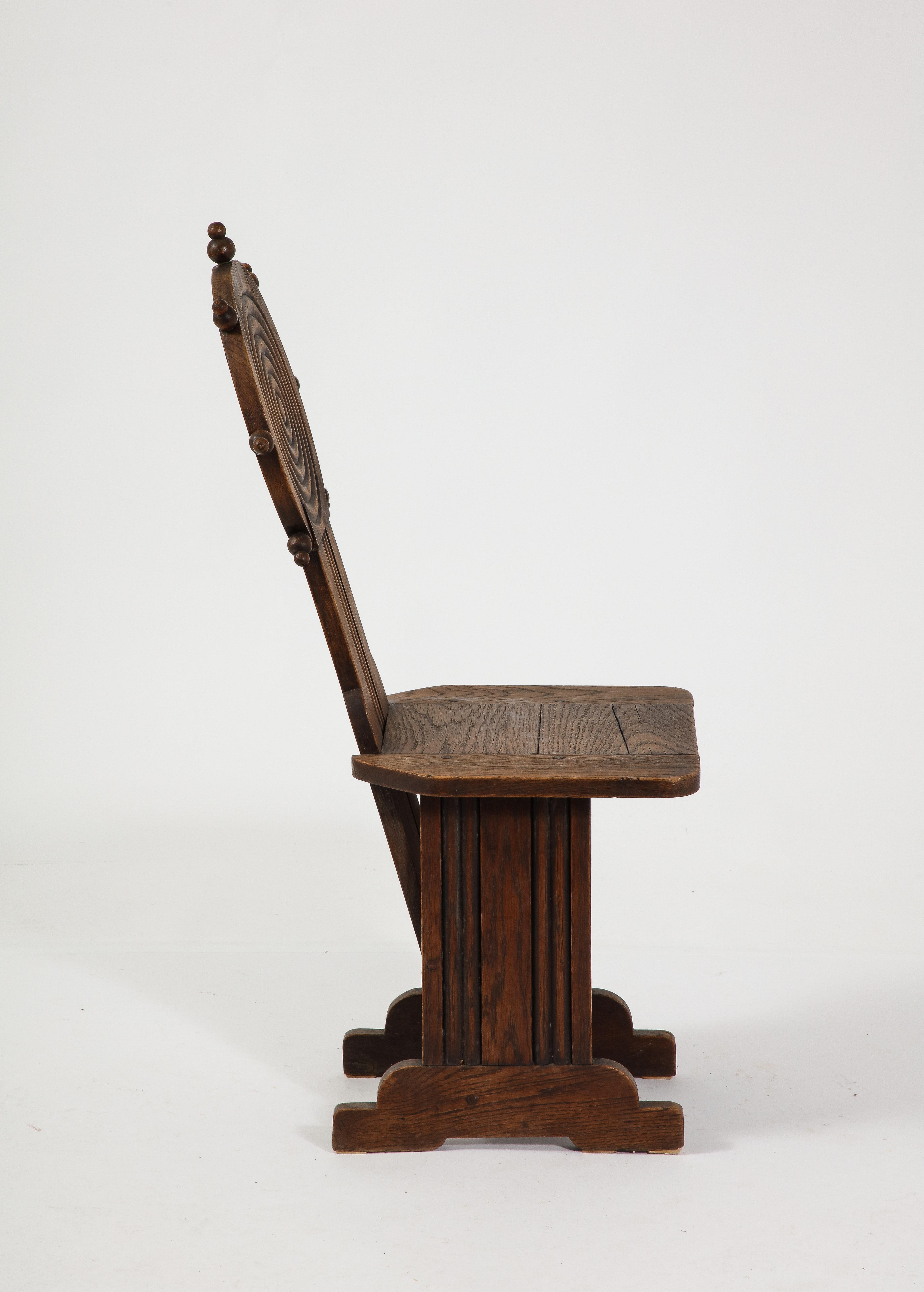 Charles Dudouyt Desk & Chair Setin Oak, France 1940's For Sale 6