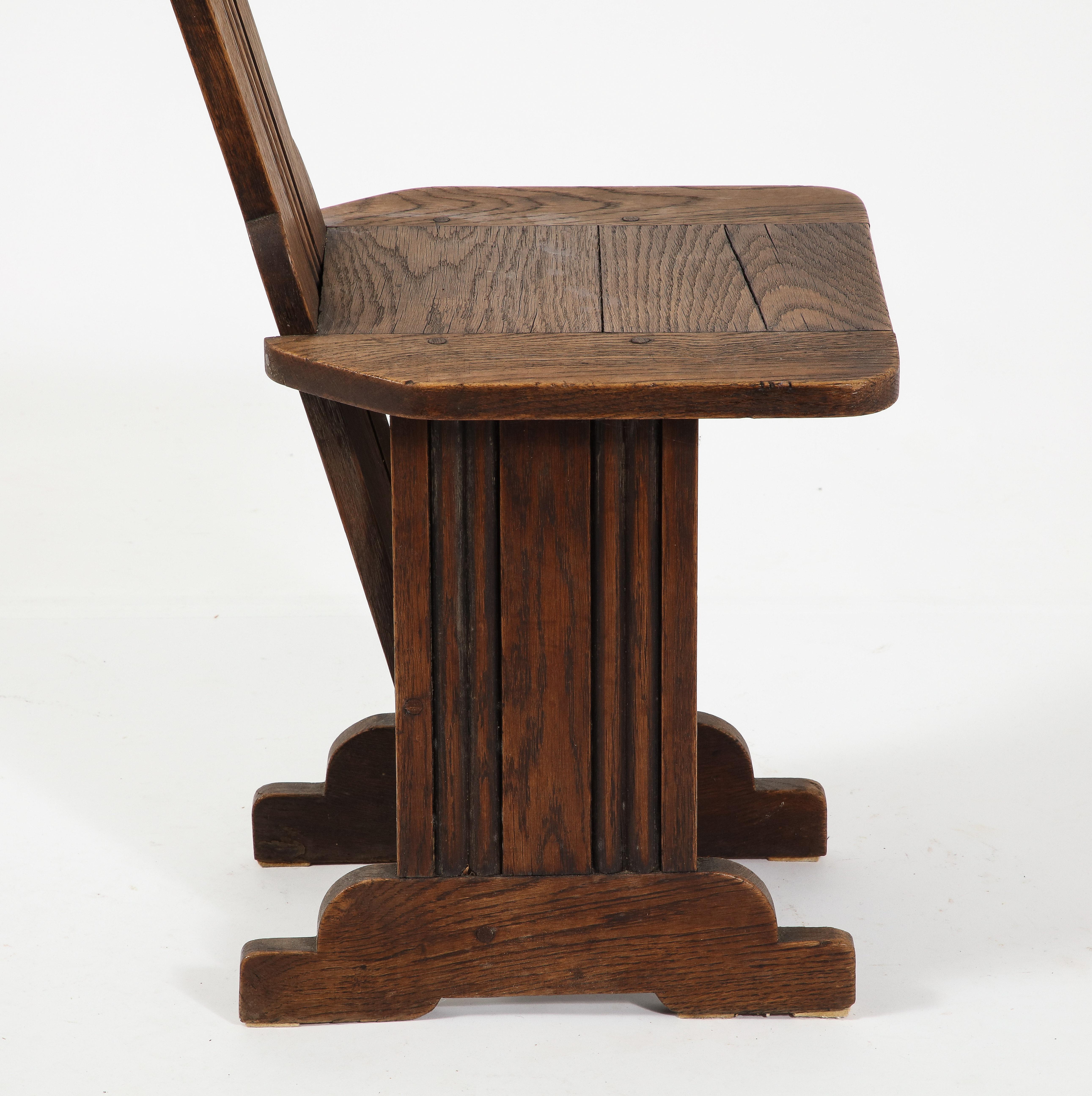 Charles Dudouyt Desk & Chair Setin Oak, France 1940's For Sale 7