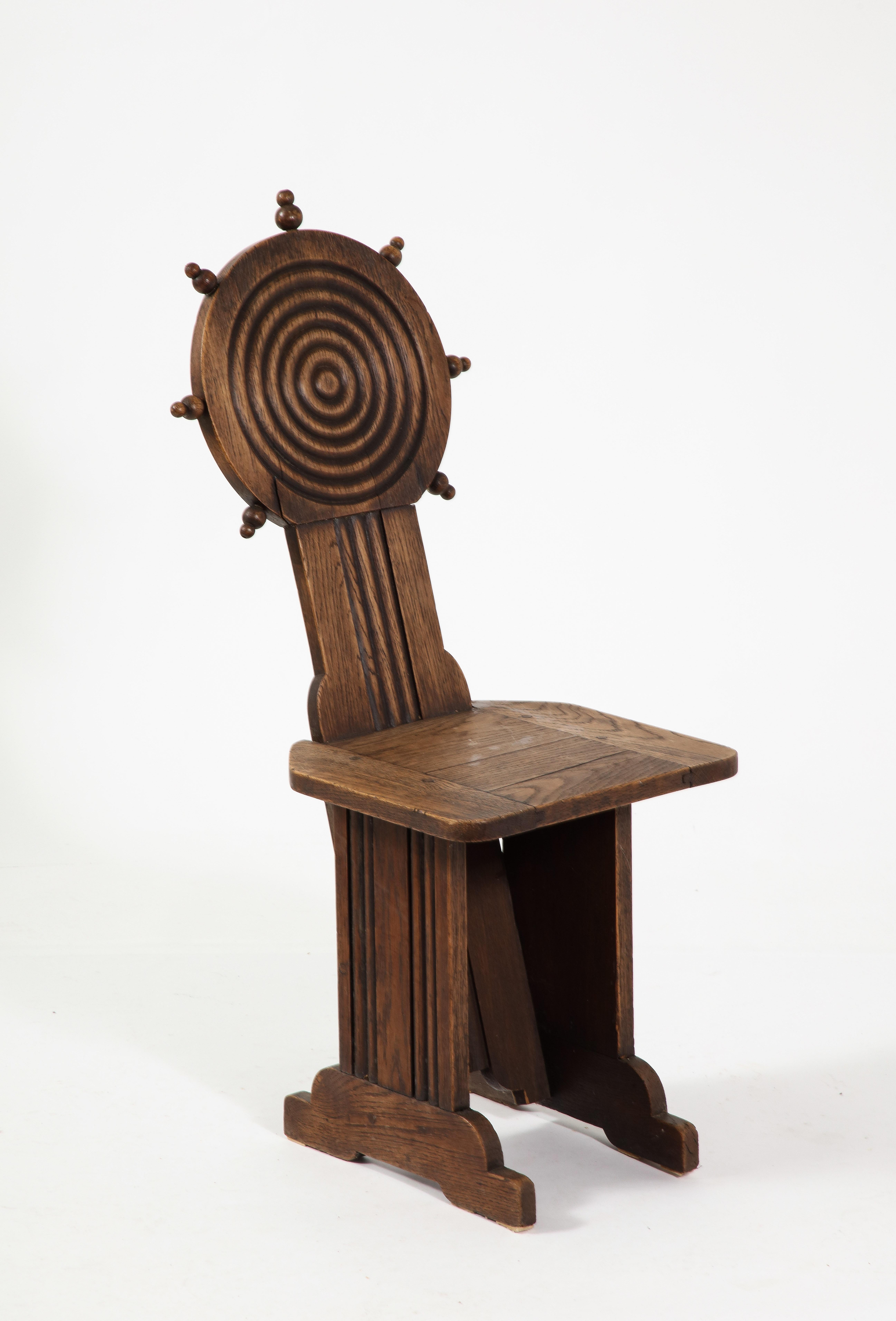 Charles Dudouyt Desk & Chair Setin Oak, France 1940's For Sale 8