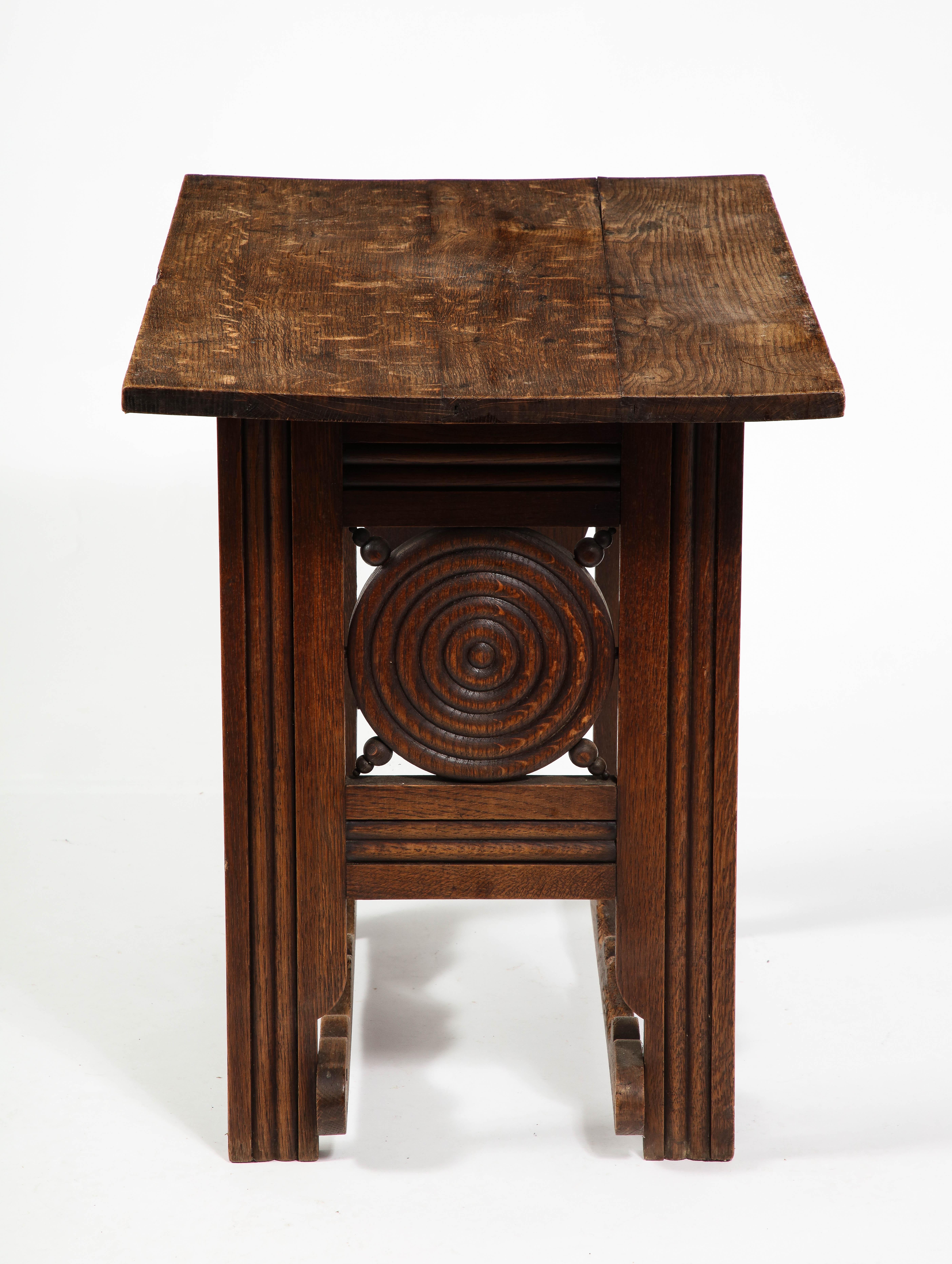 Charles Dudouyt Desk & Chair Setin Oak, France 1940's For Sale 10