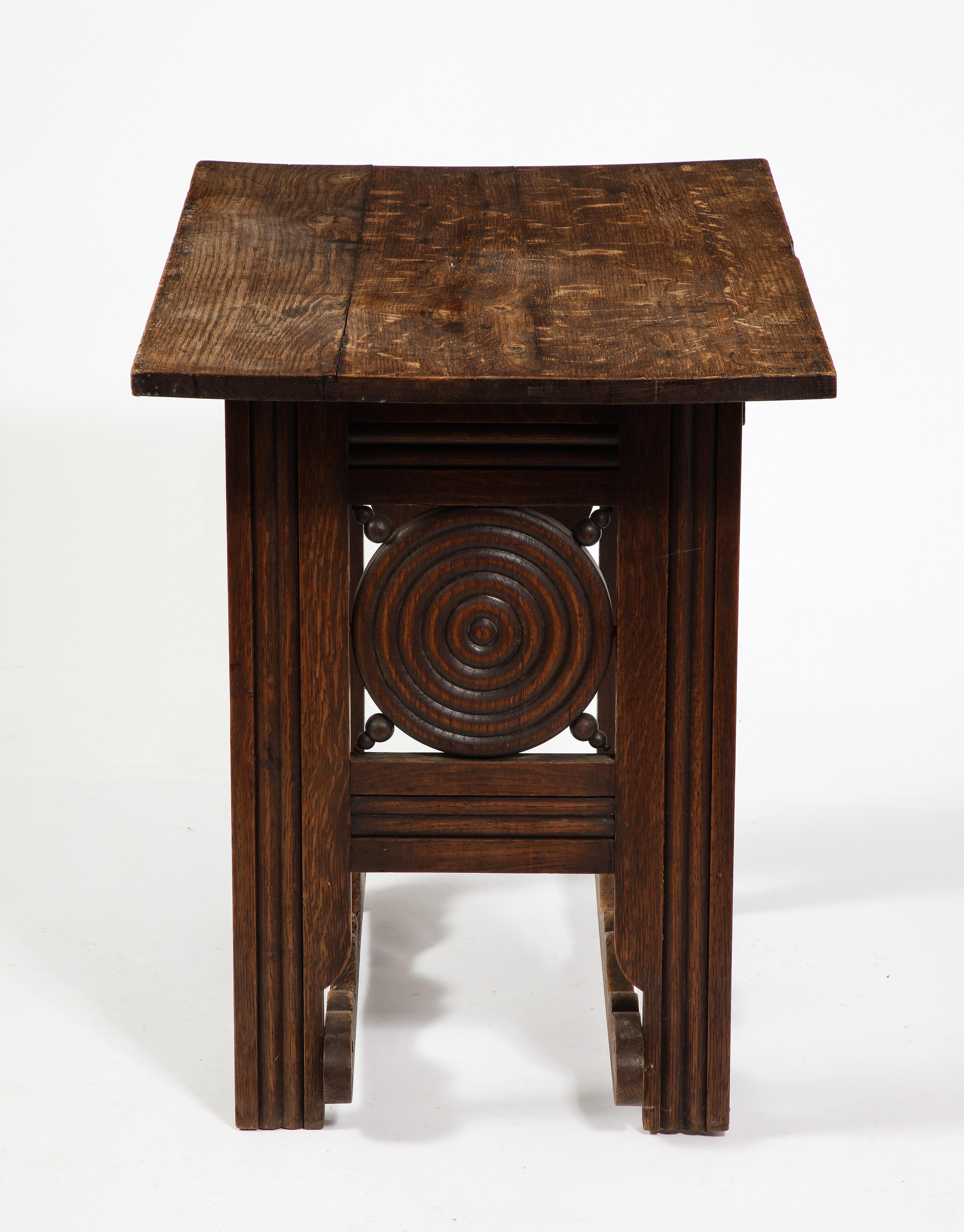 Charles Dudouyt Desk & Chair Setin Oak, France 1940's For Sale 12
