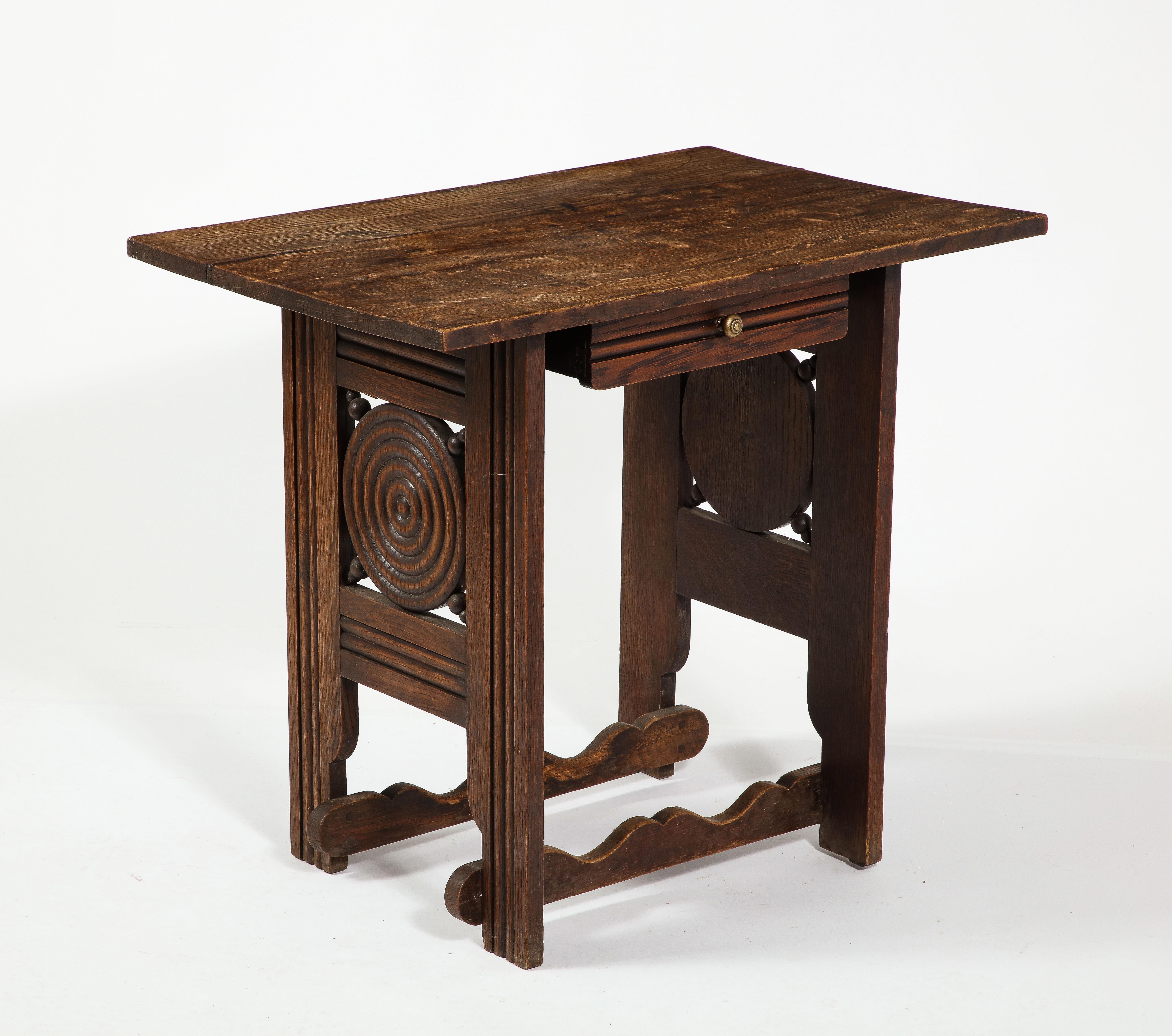 Charles Dudouyt Desk & Chair Setin Oak, France 1940's For Sale 14