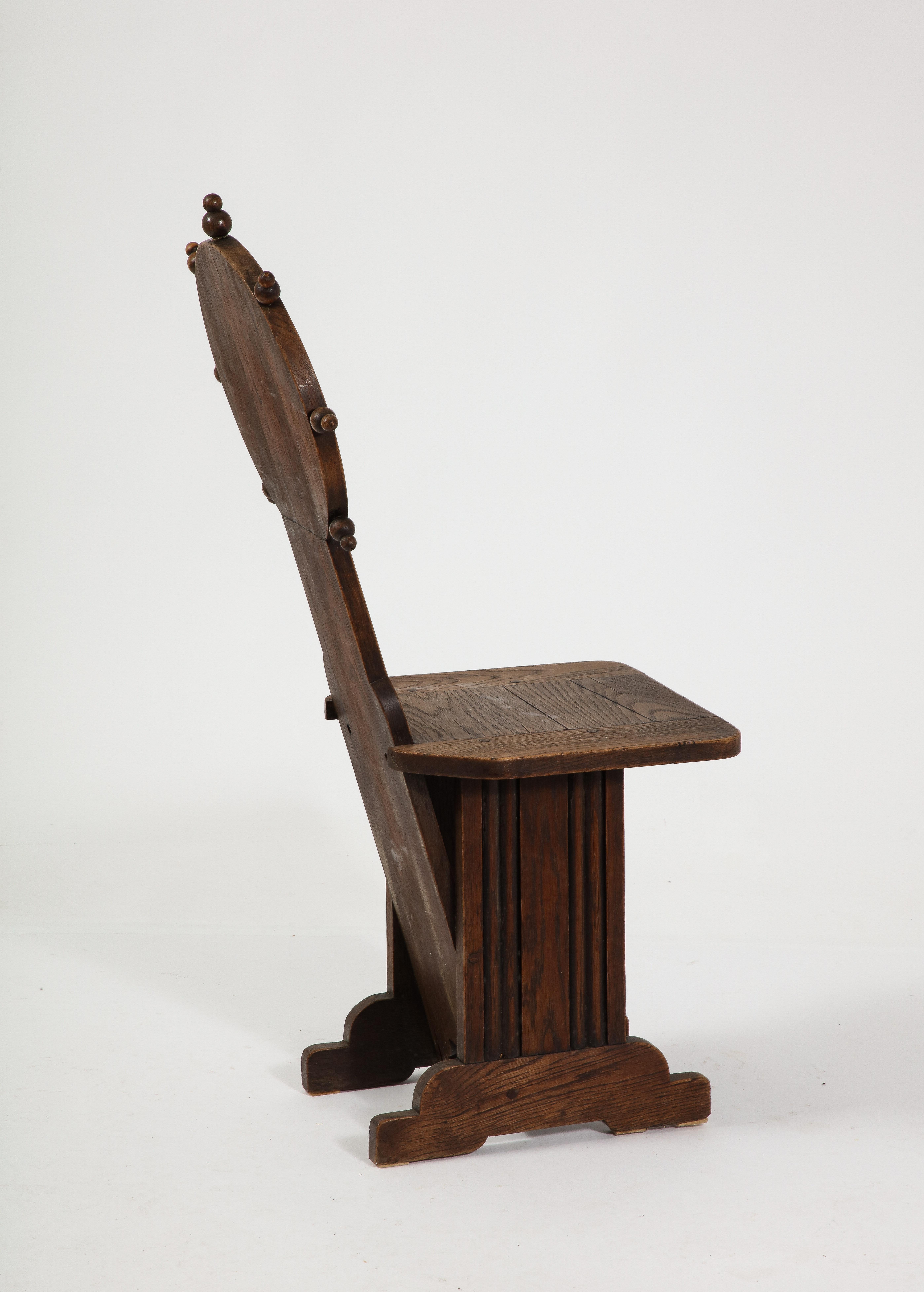 Charles Dudouyt Desk & Chair Setin Oak, France 1940's For Sale 5