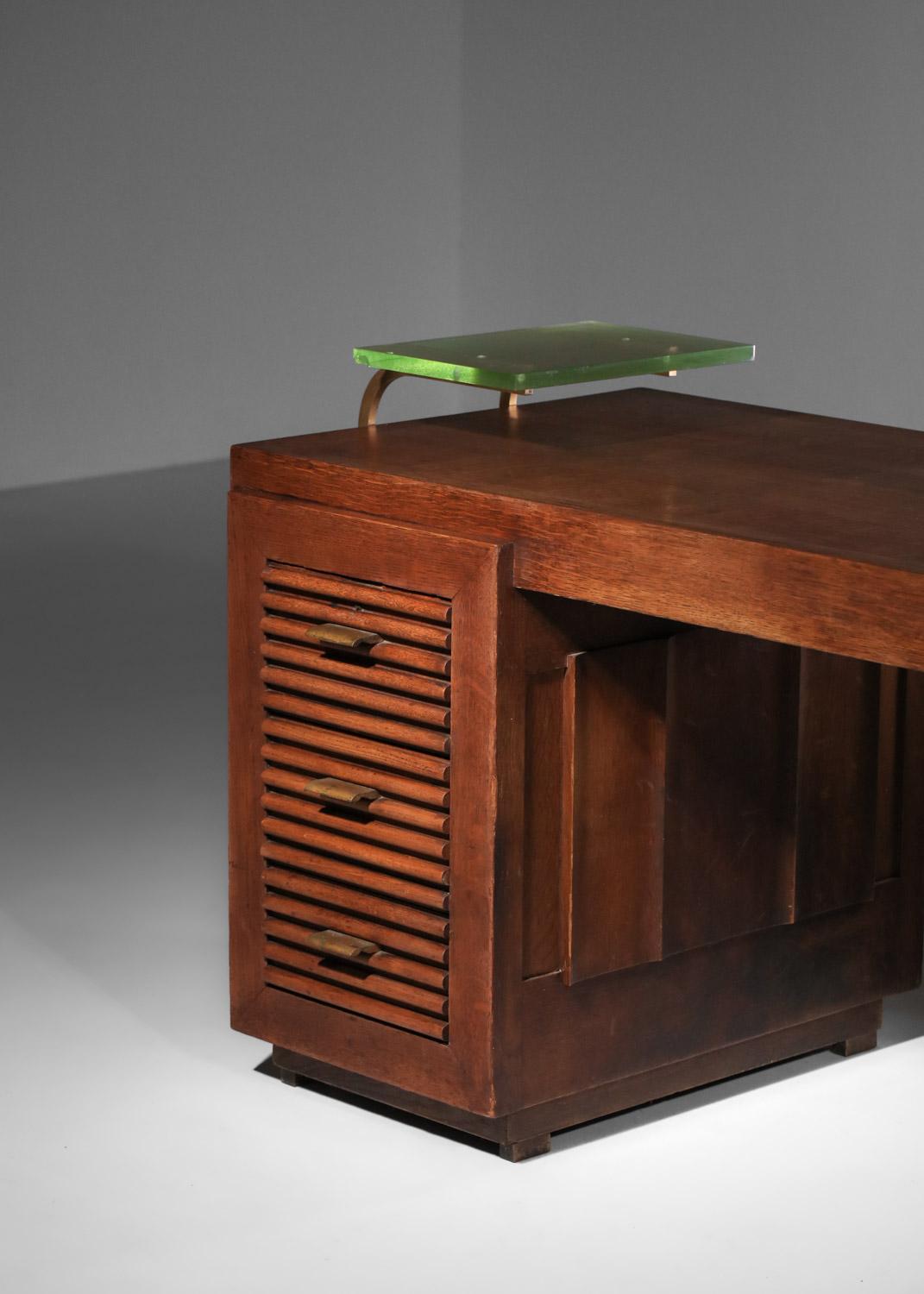 Milieu du XXe siècle Bureau Charles Dudouyt en chêne massif art déco des années 1930