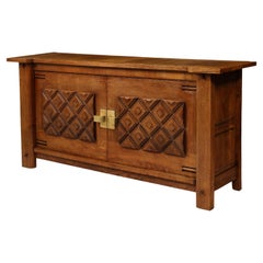Charles Dudouyt Diamond Pattern Credenza, France 1940's