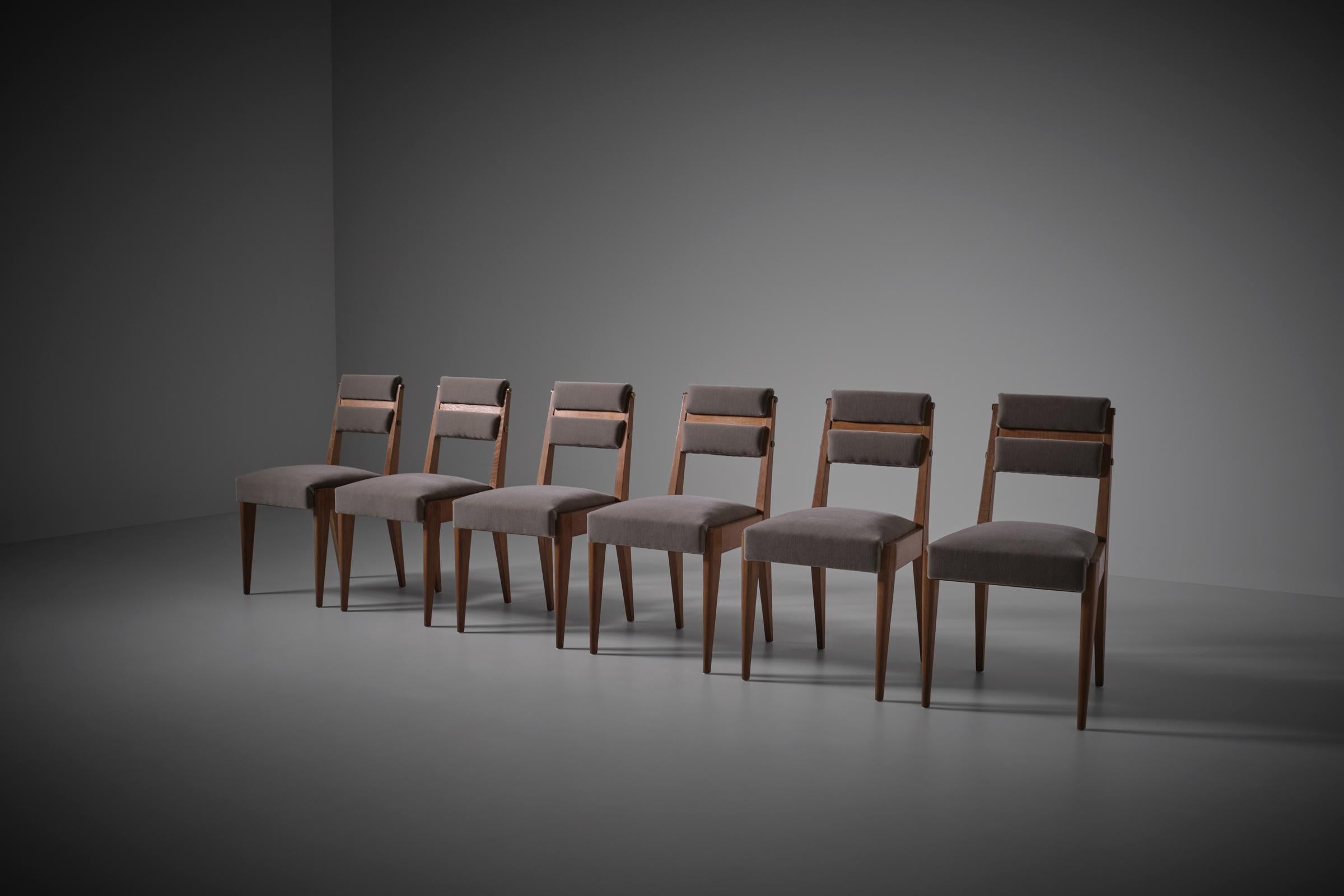 Charles Dudouyt dining chairs, France 1940s – set of six In Good Condition In Rotterdam, NL