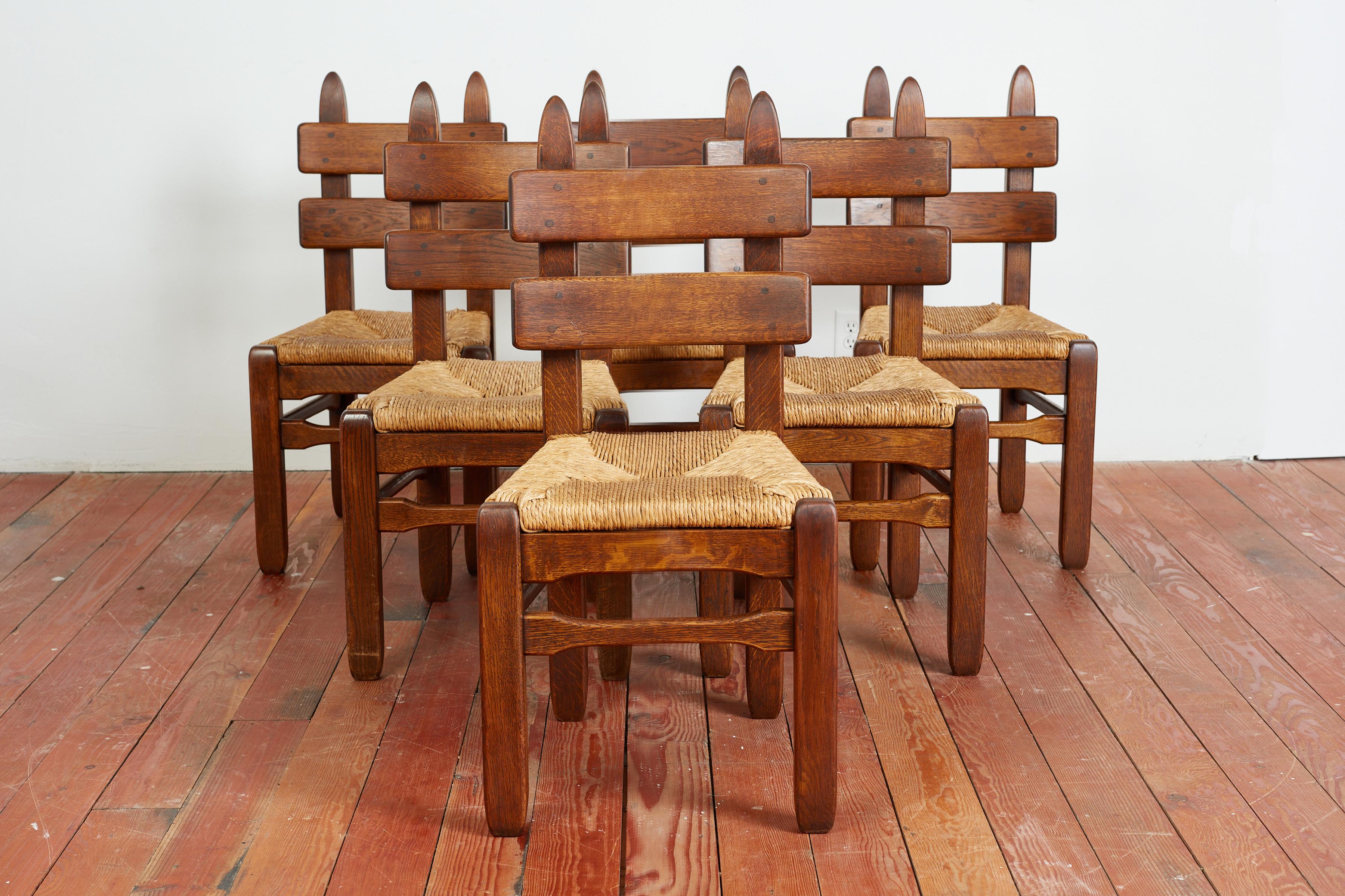 French Charles Dudouyt Dining Chairs - Set of 6  For Sale