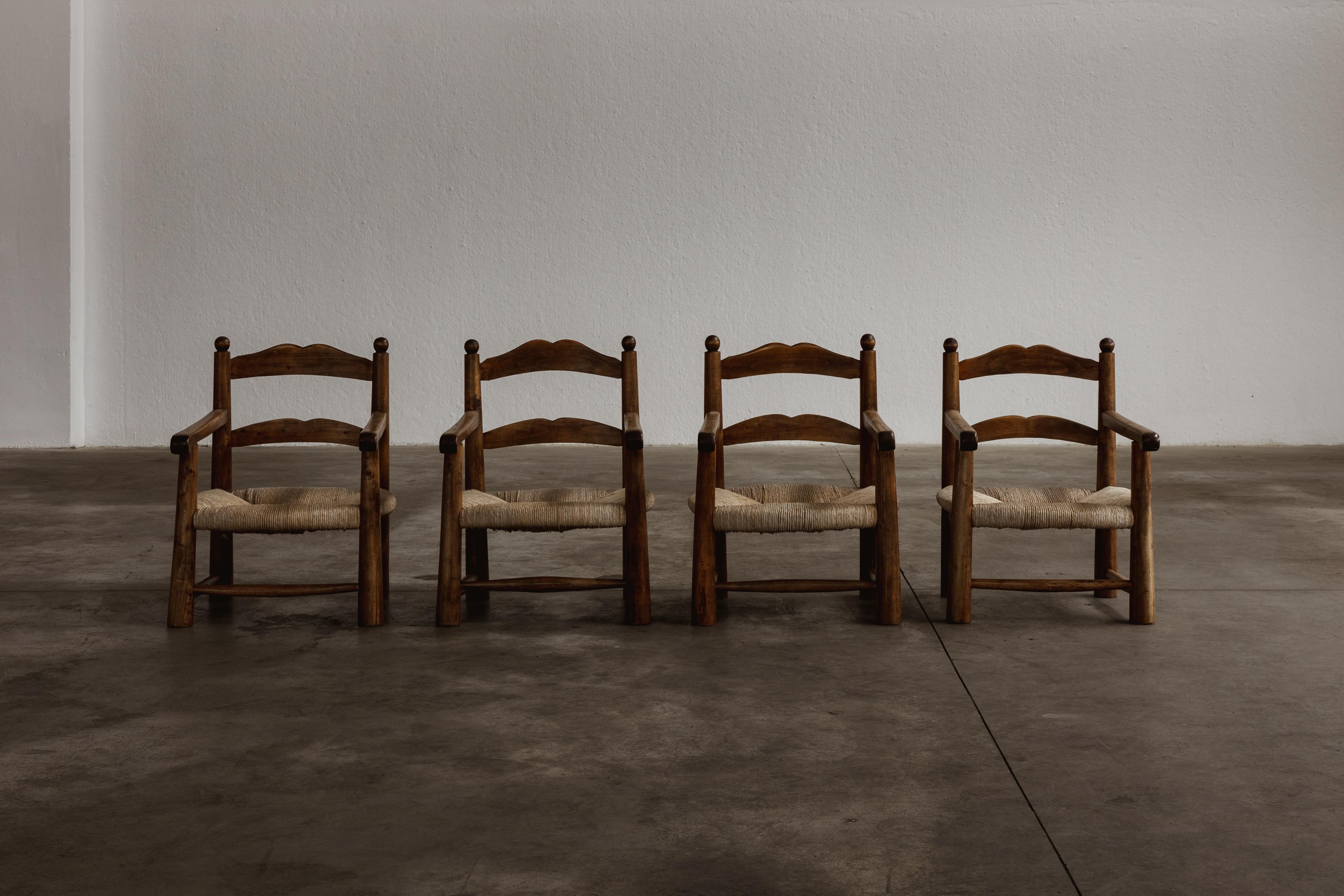 Mid-20th Century Charles Dudouyt Easy Chairs, 1940s, Set of 4 For Sale