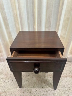 Charles Dudouyt Petite table d'appoint en Oak Ebonized w./ Drawer