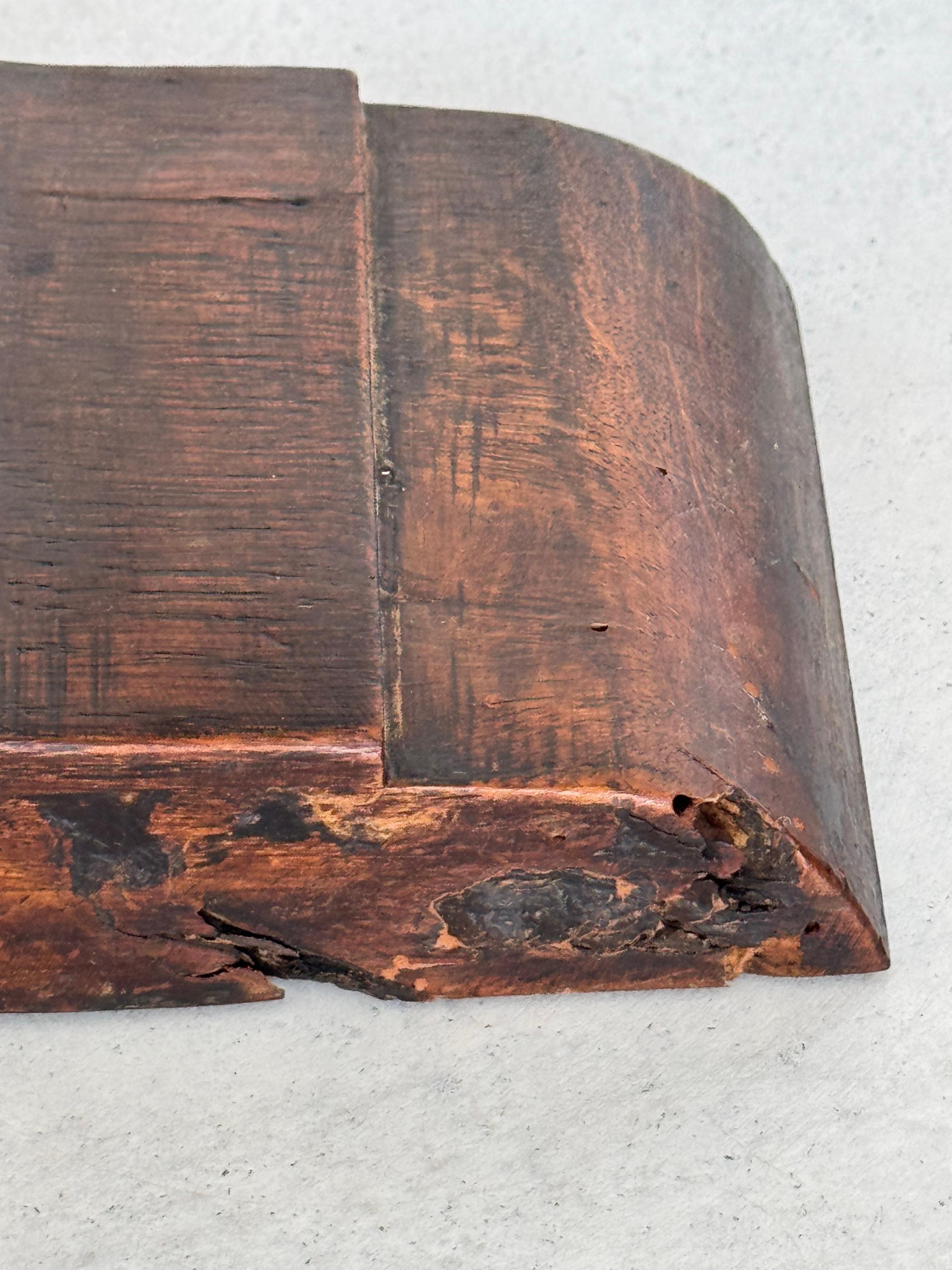Charles Dudouyt exceptional solid oak side table & copper crosspiece, circa 1940 For Sale 11