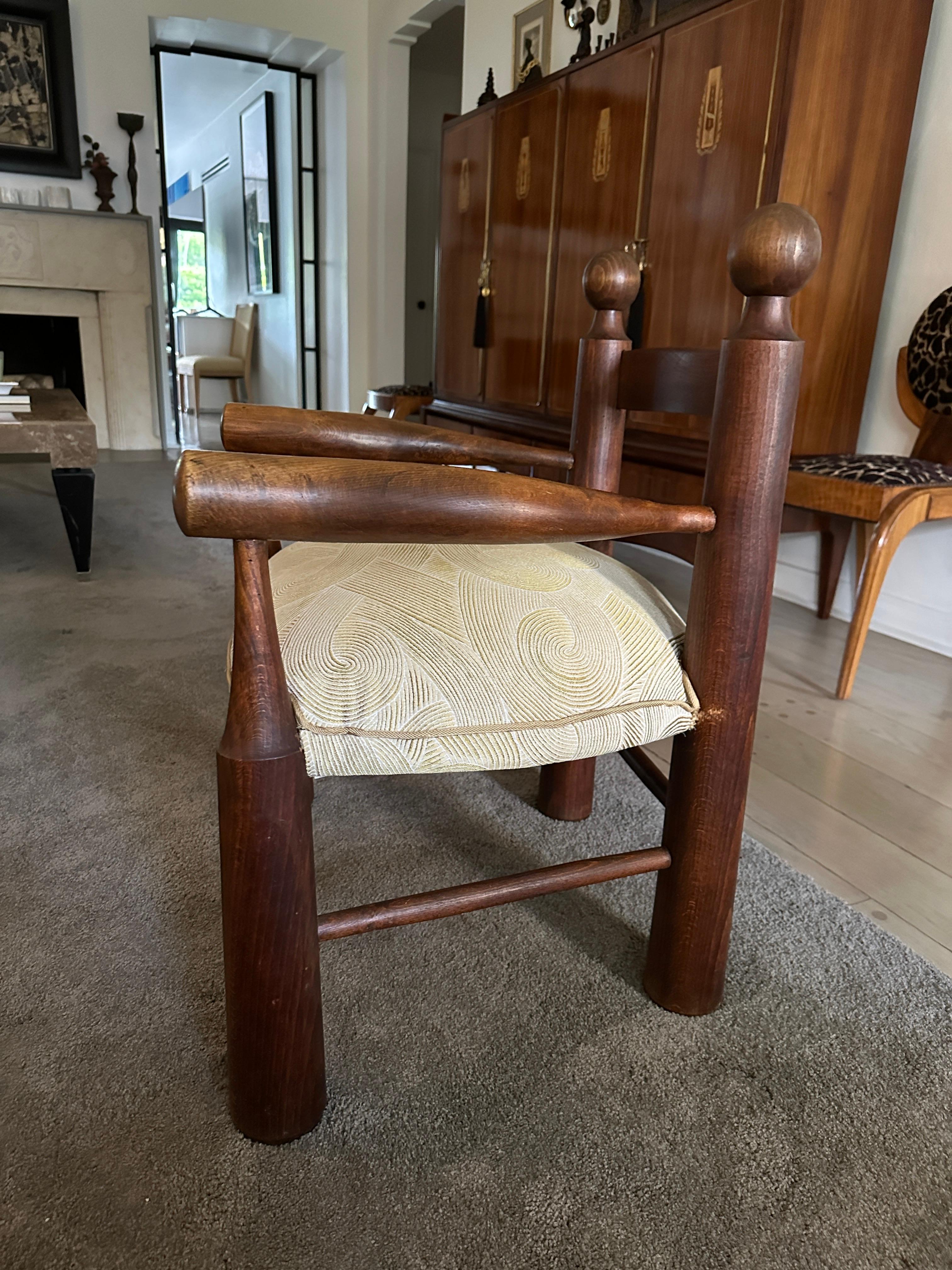 Charles Dudouyt French 1940s Oak Chair 2