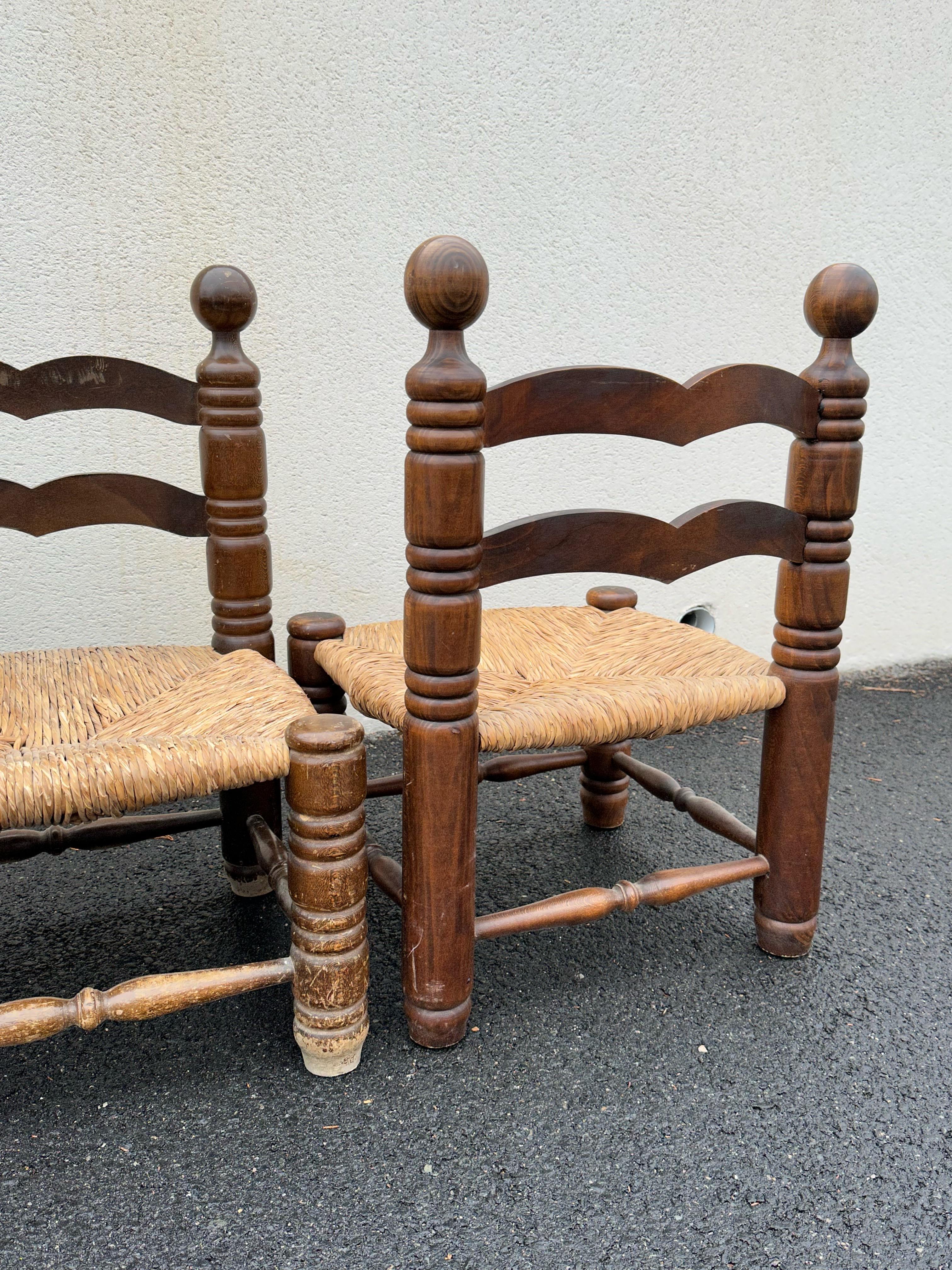 Charles Dudouyt, French decorator, set of 4 low chairs, 1940s For Sale 2