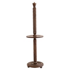 Charles Dudouyt, Französische Vintage-Stehlampe aus geschnitztem Nussbaum, Art Déco, 1940er Jahre