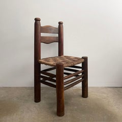Charles Dudouyt French Oak & Rush Rope Chair