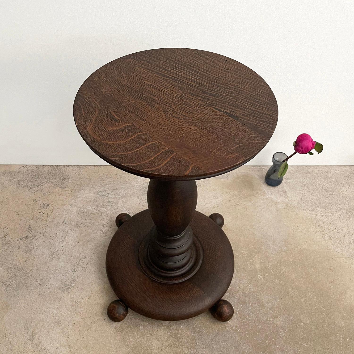 Charles Dudouyt French Rift Oak Side Table  For Sale 11